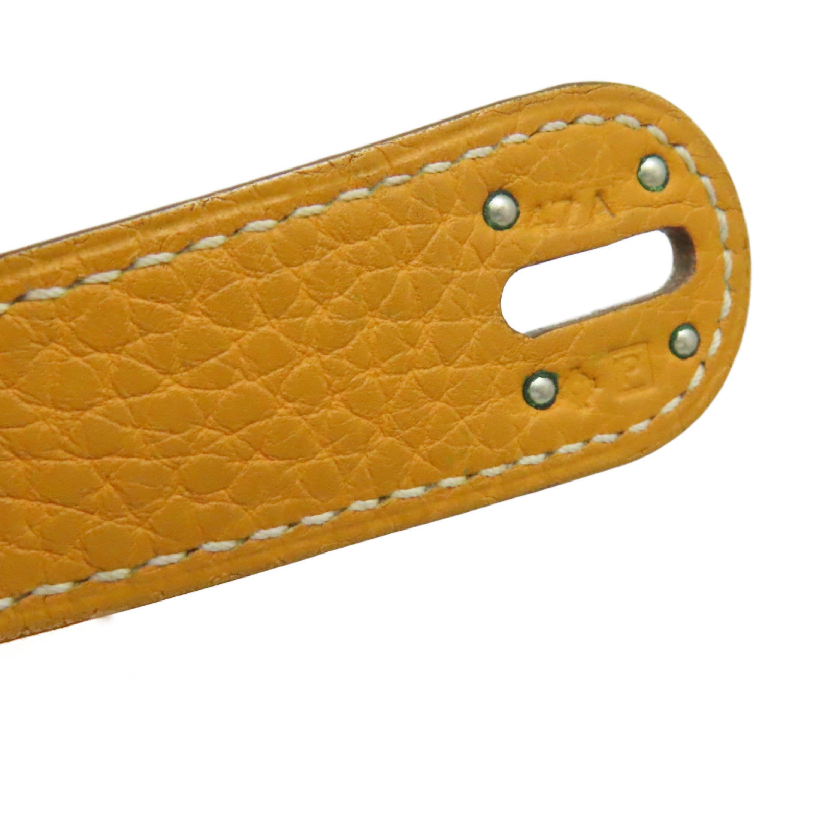 HERMES Clemence皮革Lindy 34 Shoulder Bag銀扣肩背袋Moutarde 芥末黃色