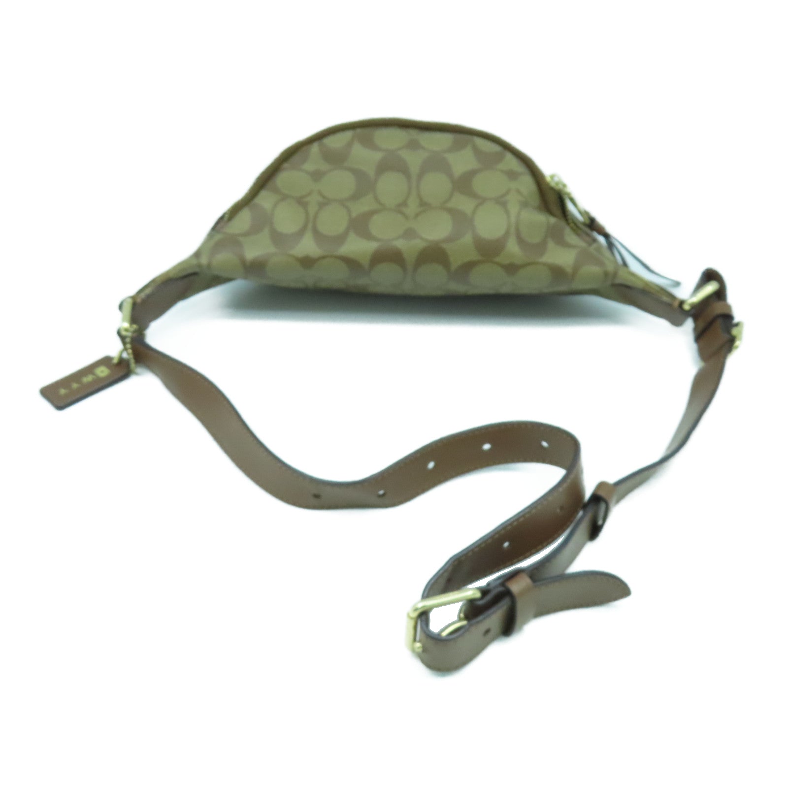 COACH 塗層帆布Waist Bag金扣腰包啡色