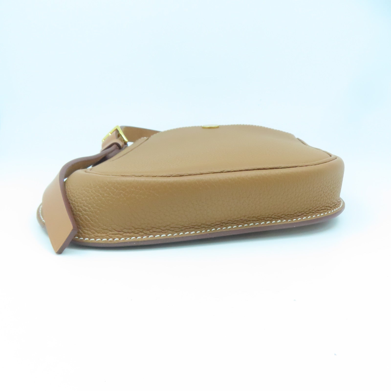 HERMES Togo Leather Perspective Caval Iere 21 Gold Buckle Shoulder Bag Classic Camel