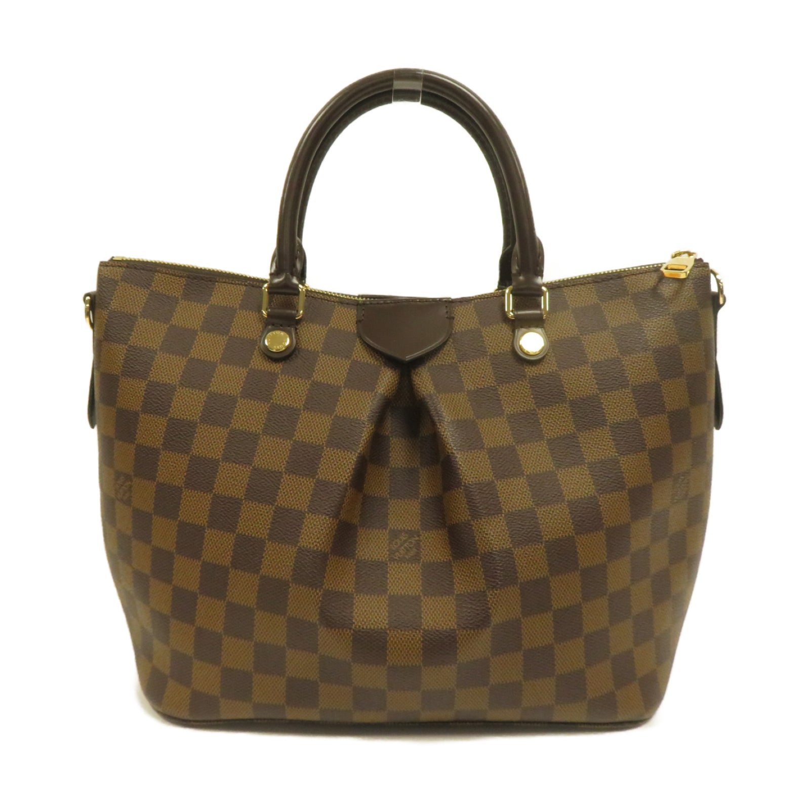 LOUIS VUITTON Damier Siena 2way Shoulder Bag金扣手挽肩背兩用袋啡色