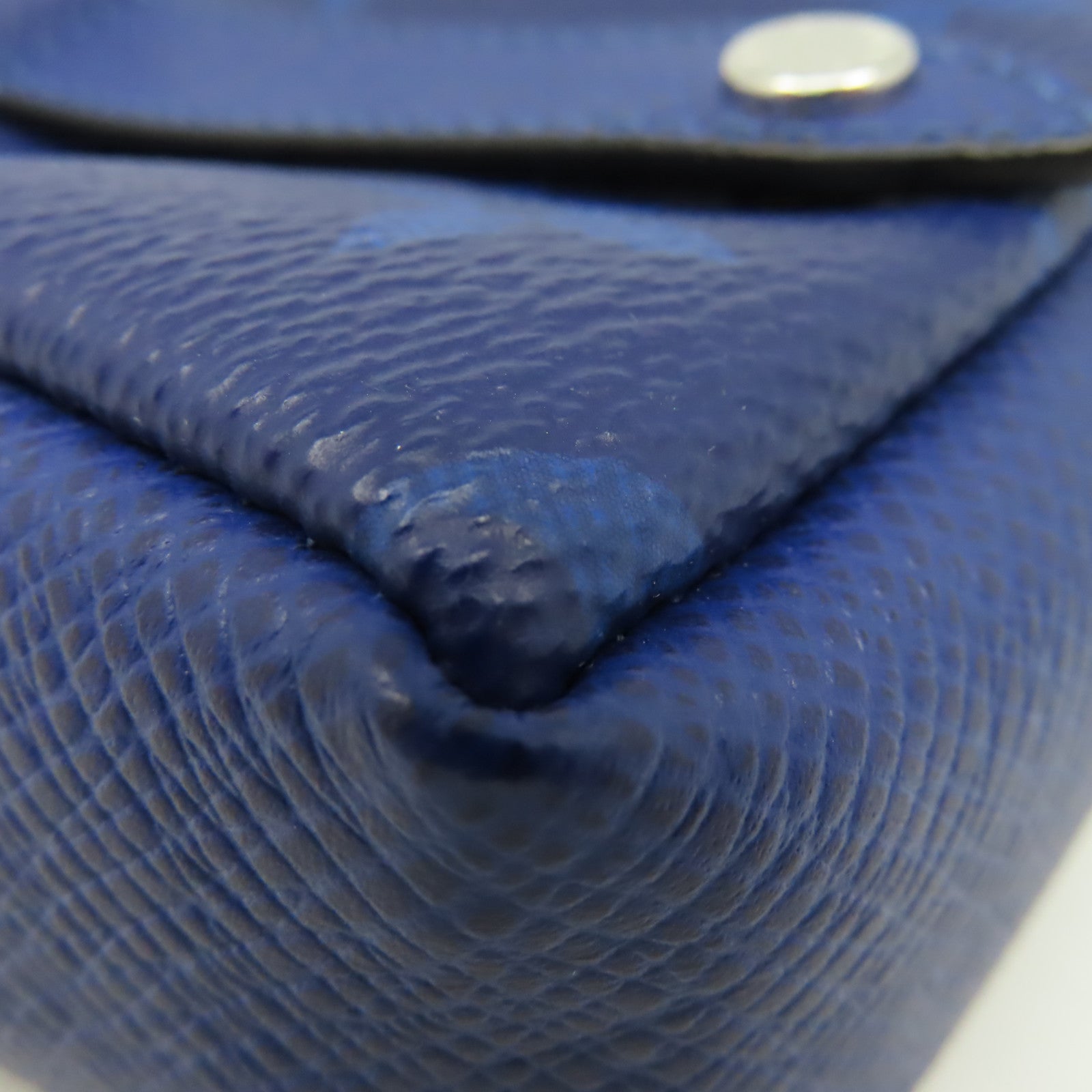 LOUIS VUITTON Monogram Box Pouch Charm銀扣掛飾藍色