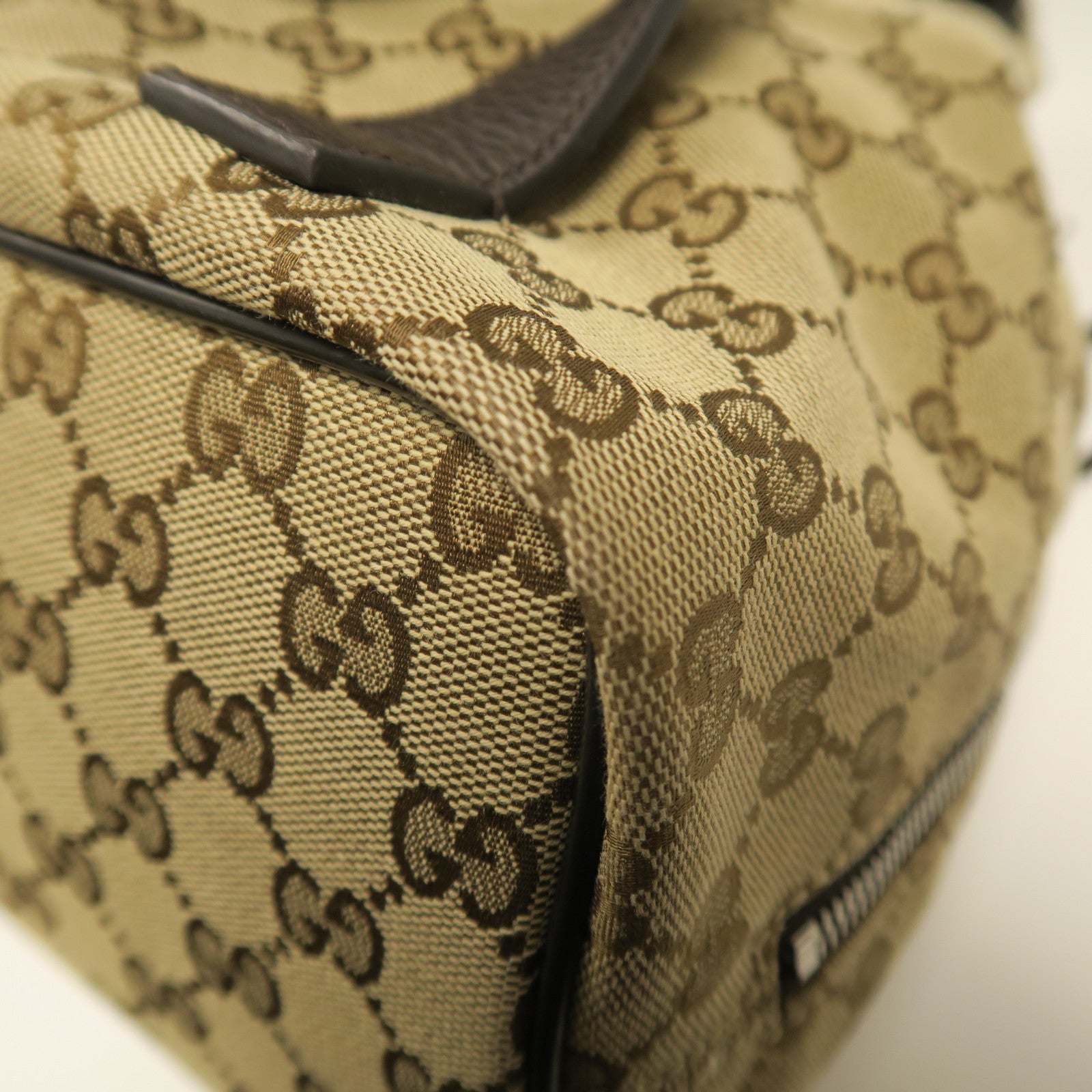 GUCCI 帆布Backpack銀扣背包啡色
