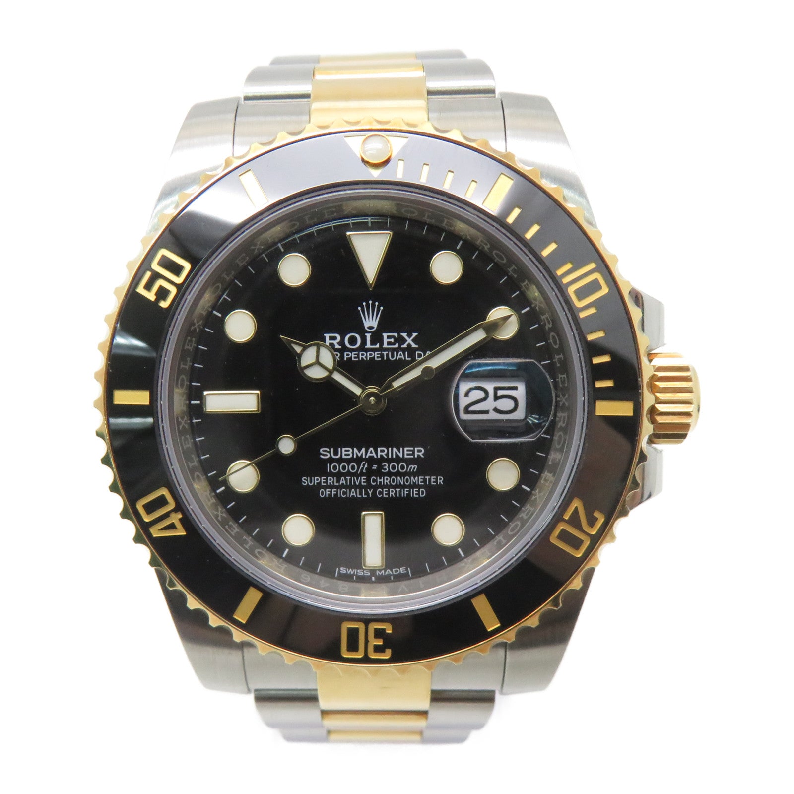 ROLEX Submariner Date 18K黃金/不鏽鋼自動機芯手錶黑色