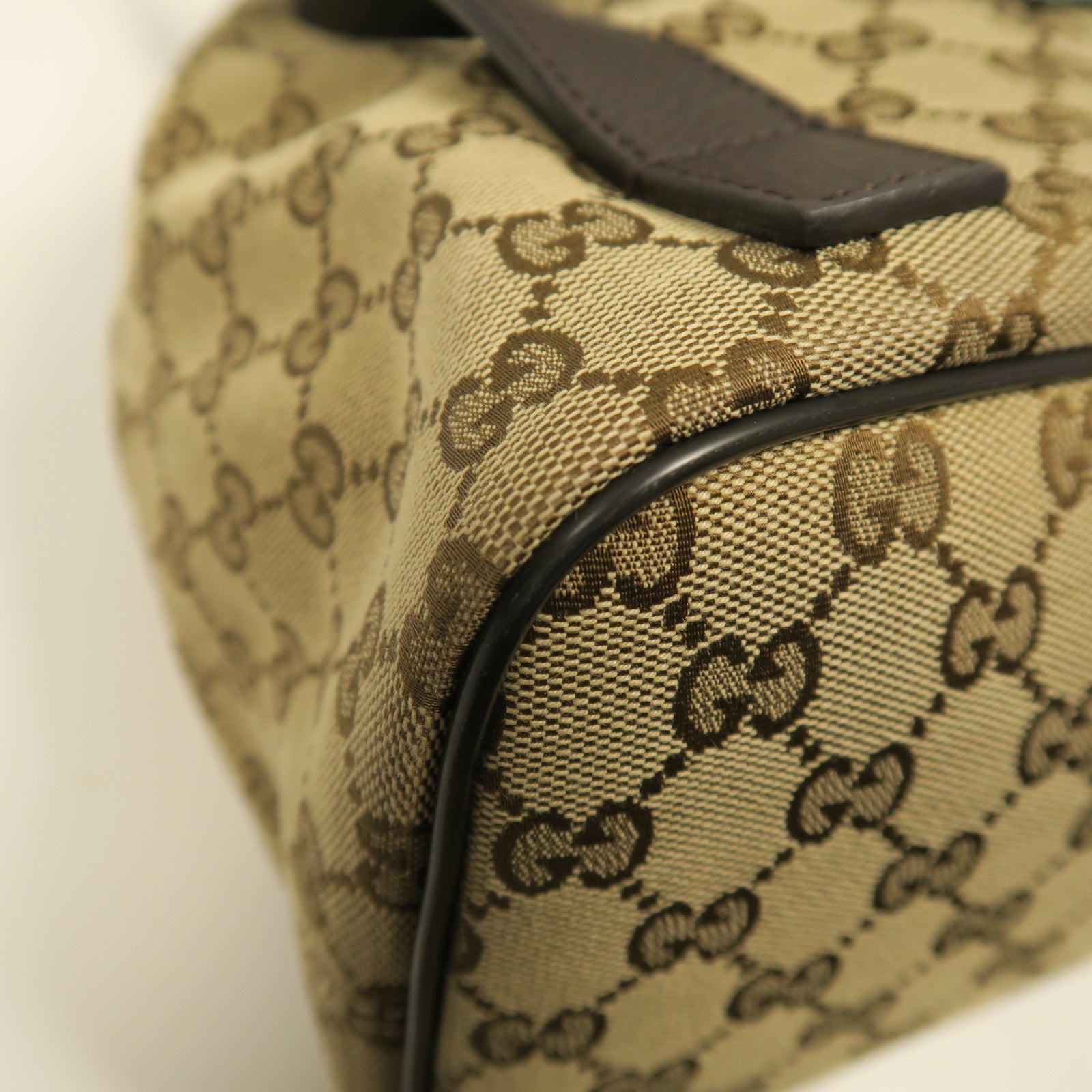 GUCCI 帆布Backpack銀扣背包啡色