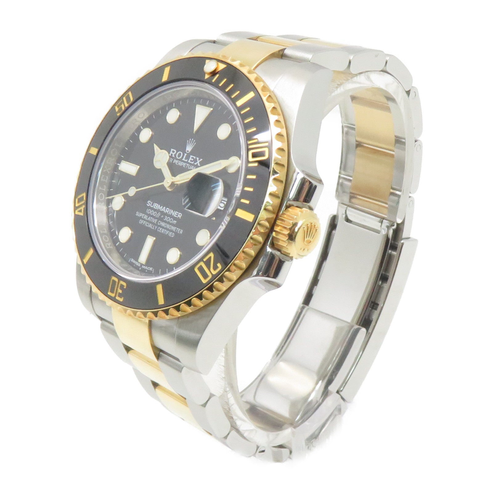 ROLEX Submariner Date 18K黃金/不鏽鋼自動機芯手錶黑色