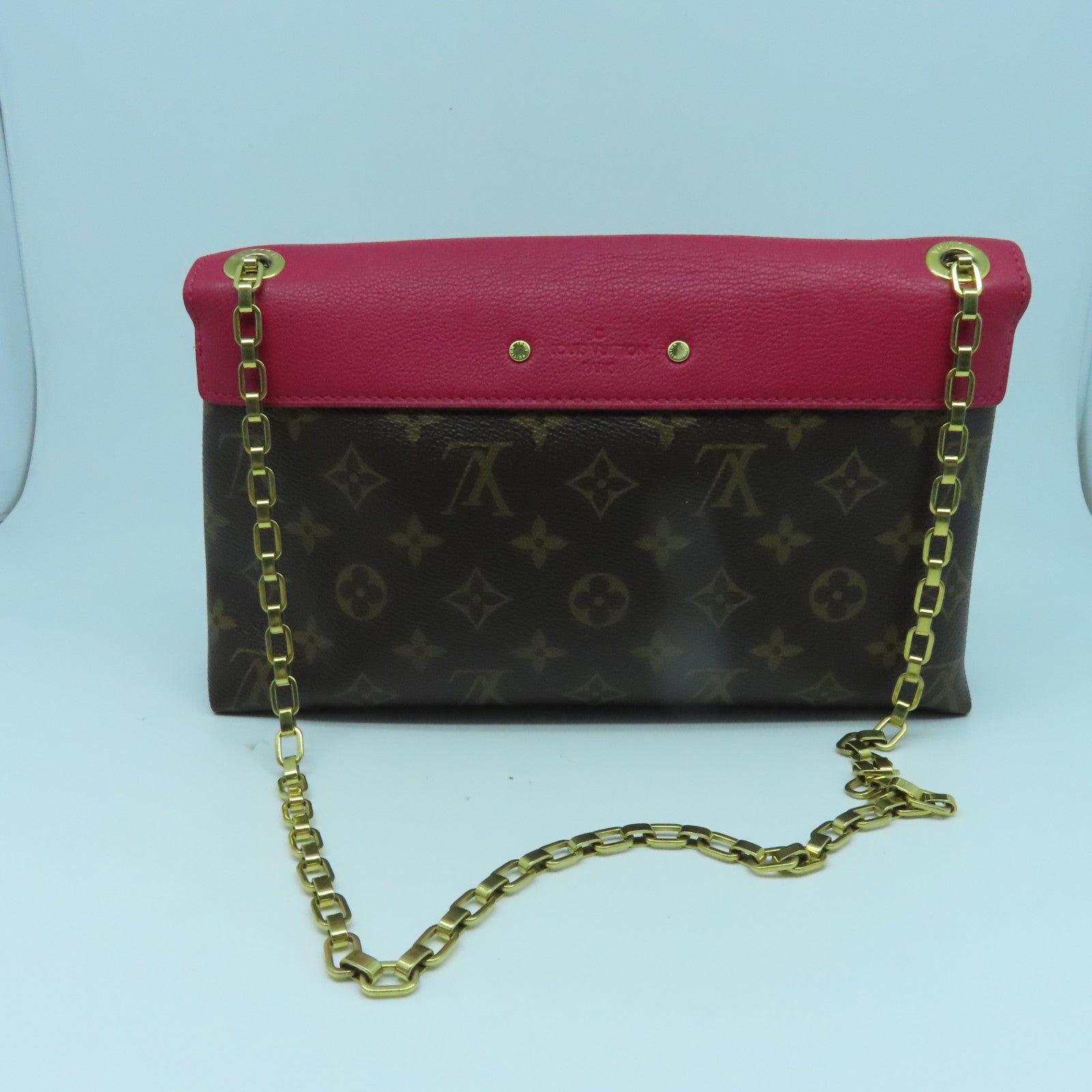 LOUIS VUITTON 【激減優惠】Monogram Pallas Chain 2Way Shoulder Bag金扣手挽肩背兩用袋啡色／紅色