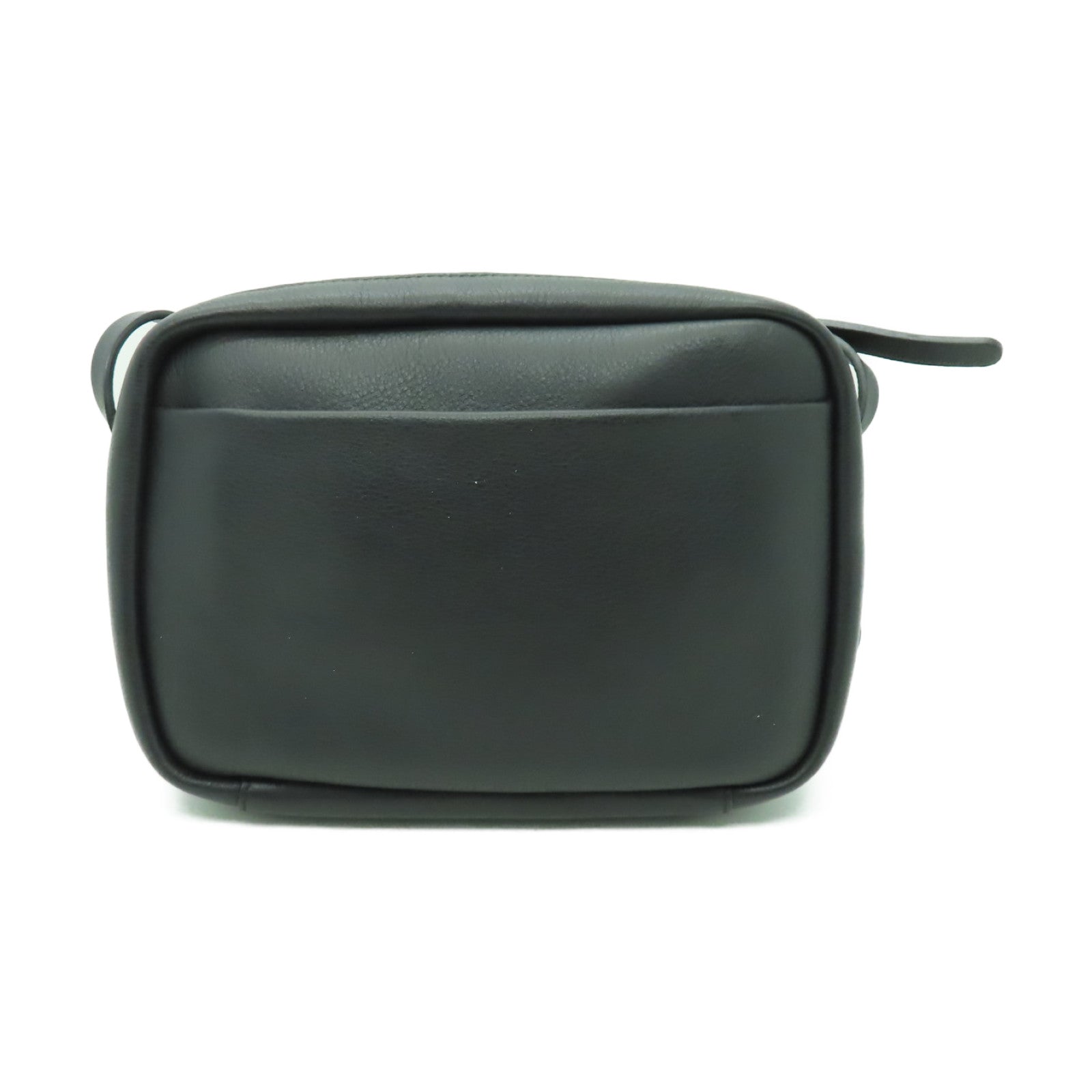 BALENCIAGA 皮革Shoulder Bag銀扣肩背袋黑色