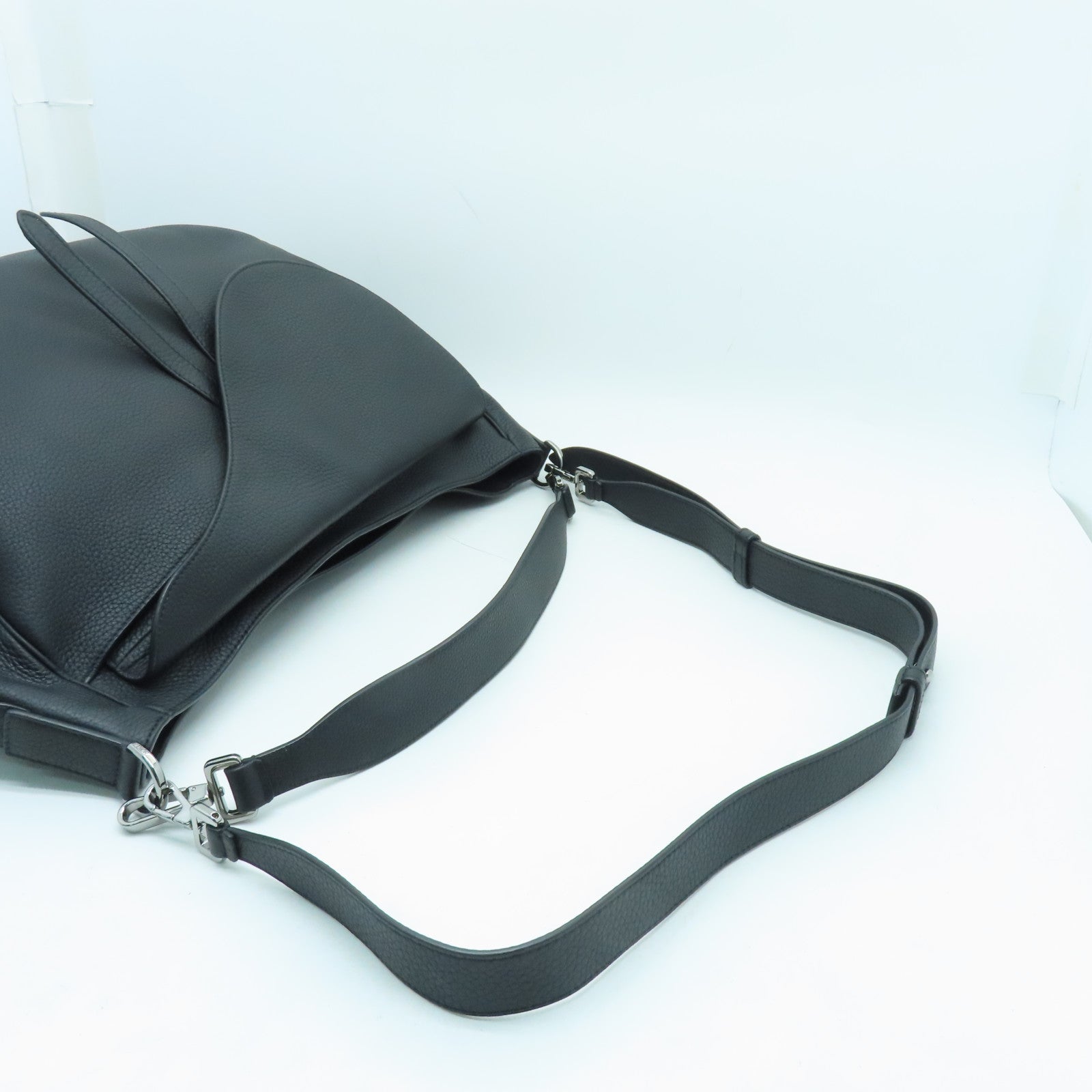 Dior 牛皮皮革2way Shoulder Bag銀扣手挽肩背兩用袋黑色
