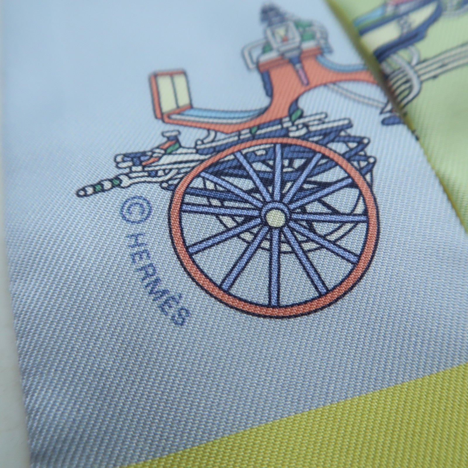 HERMES 絲質Twilly絲巾彩色