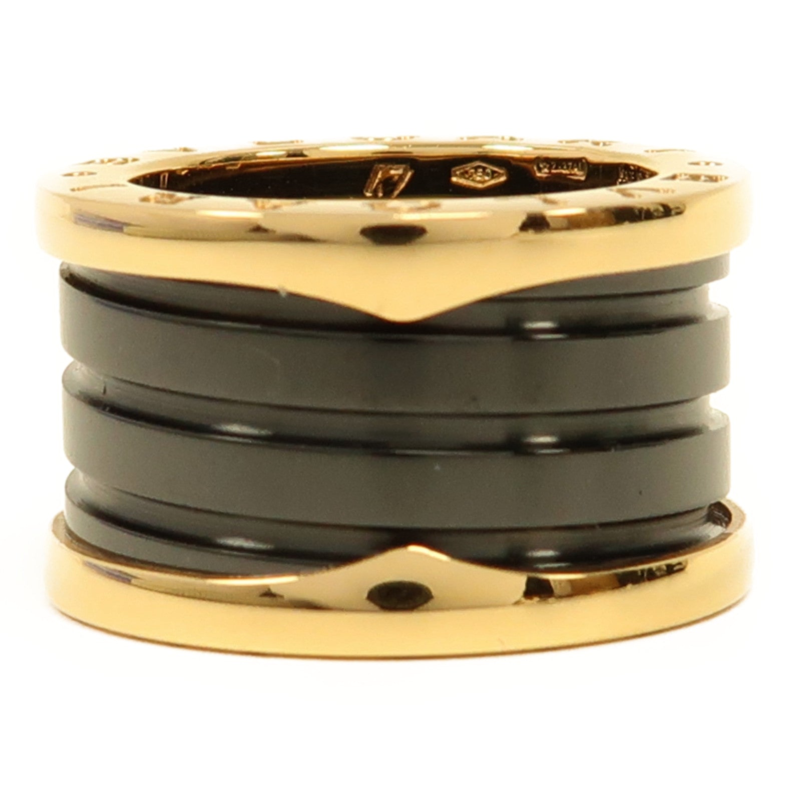 BVLGARI 18K玫瑰金/陶瓷B.Zero1 Ring戒指US#3.75