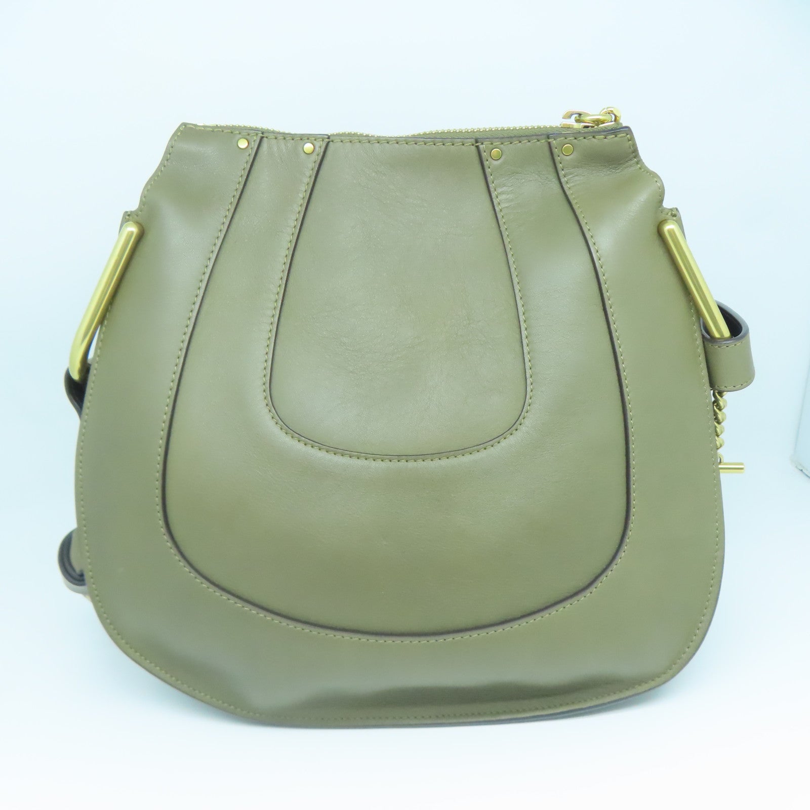 Chloe 牛皮皮革Shoulder Bag金扣肩背袋绿色