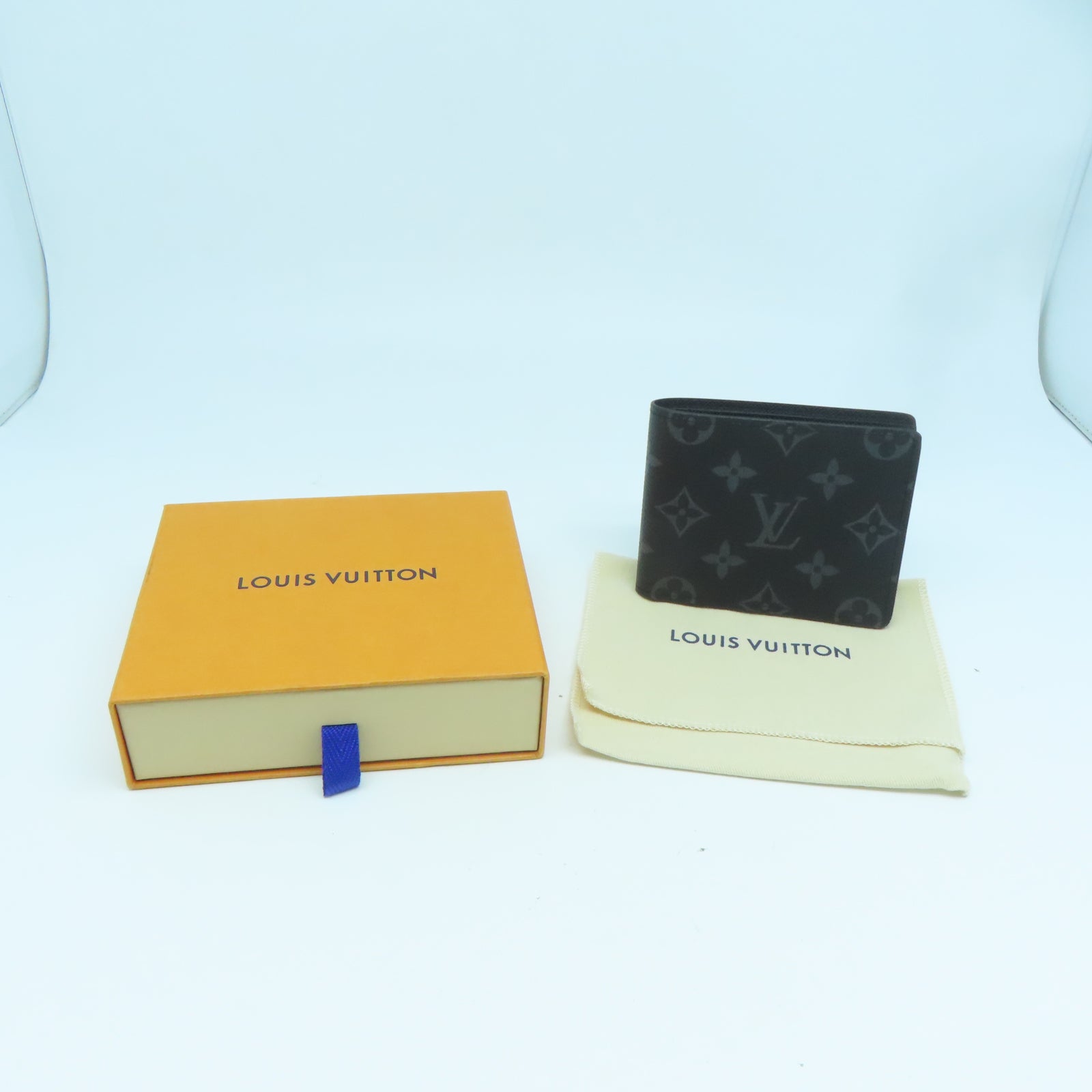 LOUIS VUITTON Monogram Eclipse Slender錢包黑色