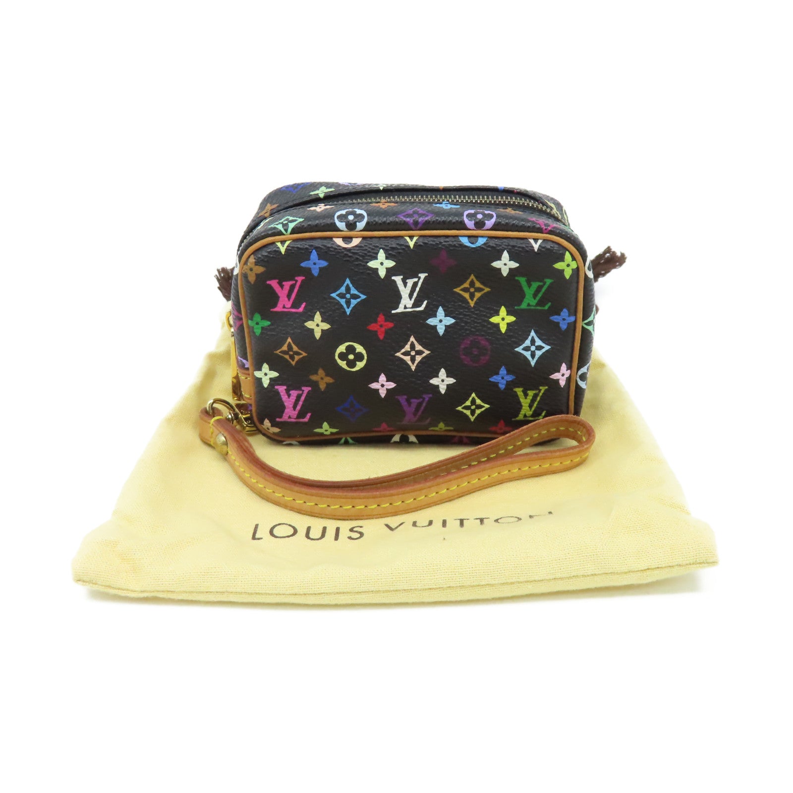 LOUIS VUITTON Monogram Multi Trousse Wapity Pouch金扣手挽包黑色/彩色