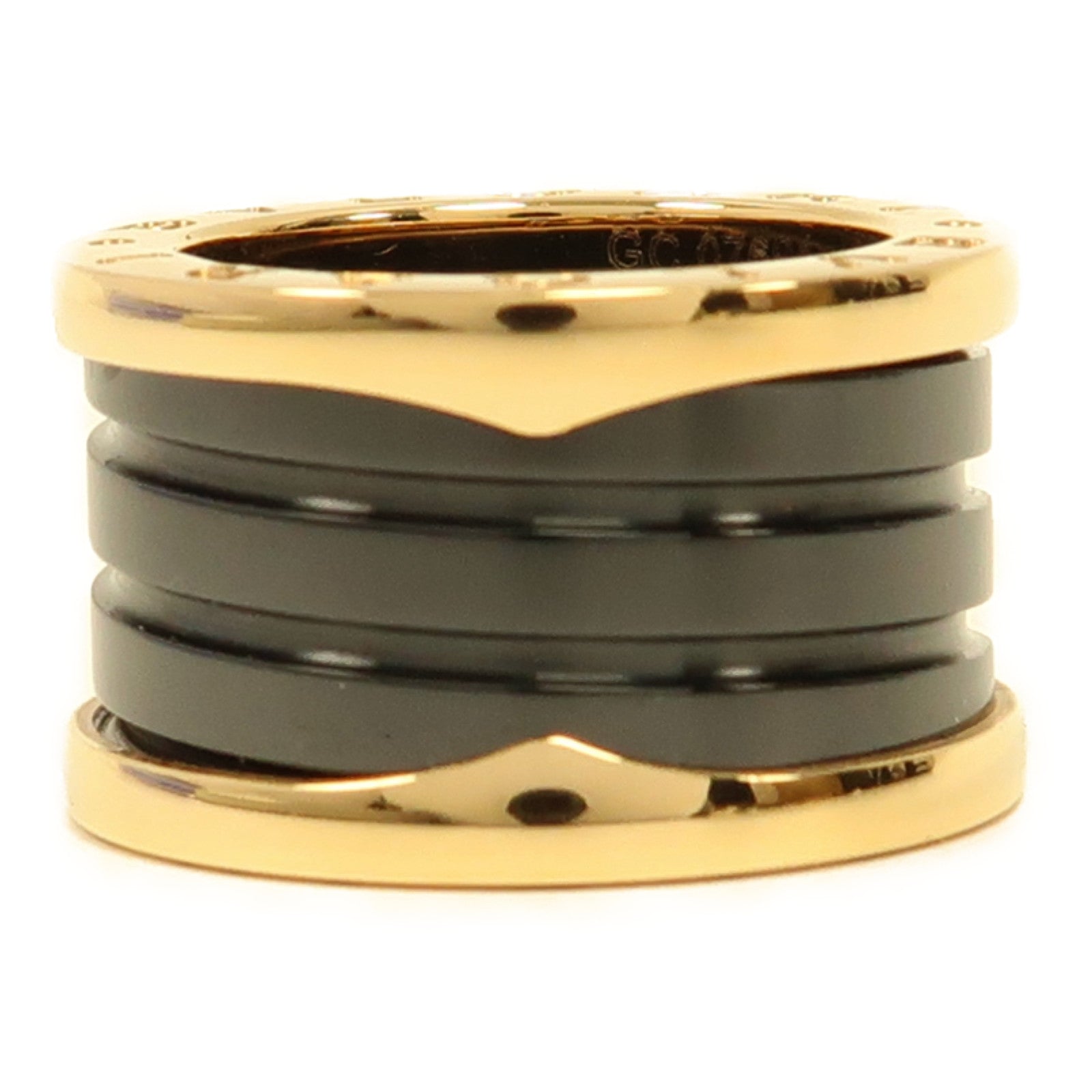 BVLGARI 18K玫瑰金/陶瓷B.Zero1 Ring戒指US#3.75