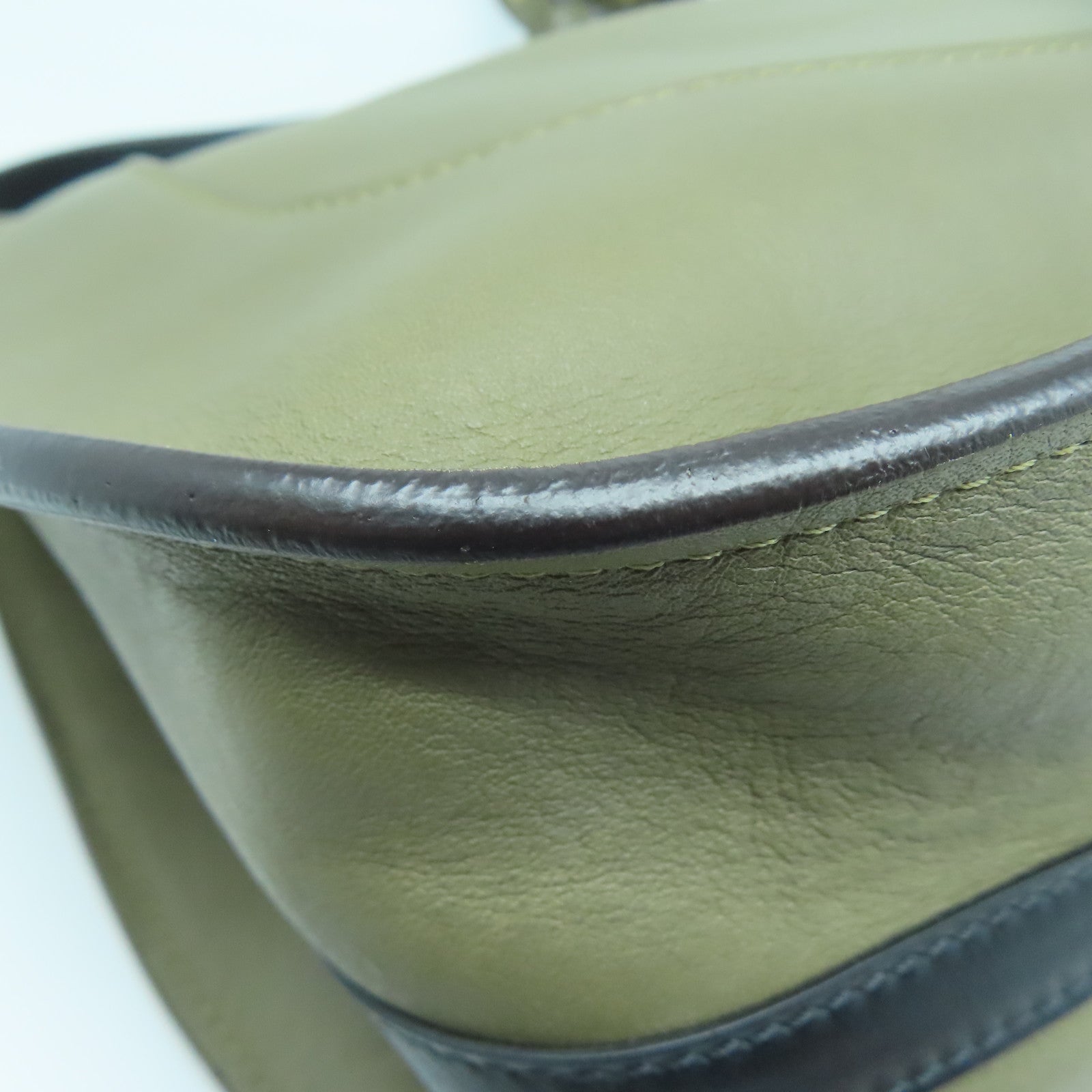 Chloe 牛皮皮革Shoulder Bag金扣肩背袋绿色