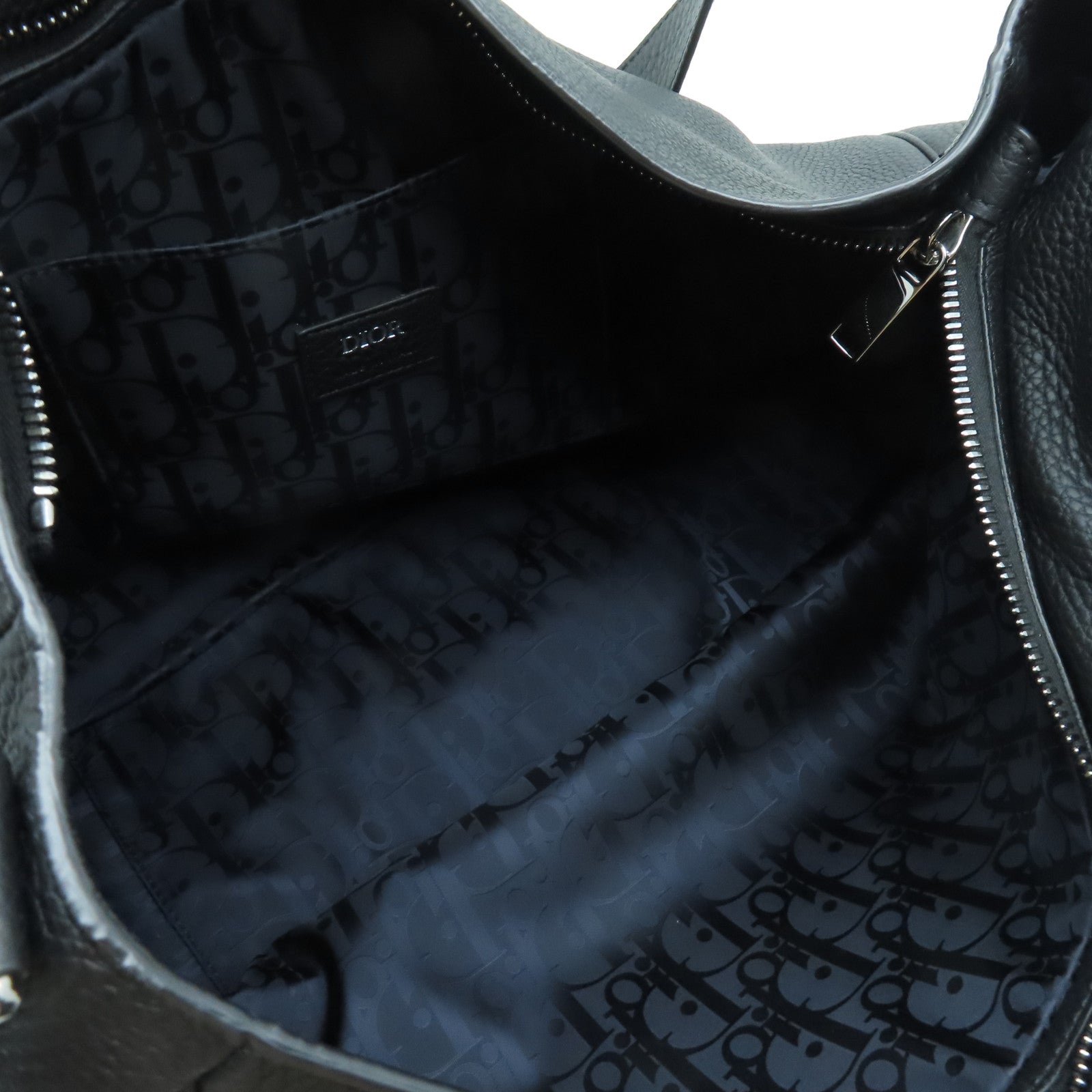 Dior 牛皮皮革2way Shoulder Bag銀扣手挽肩背兩用袋黑色