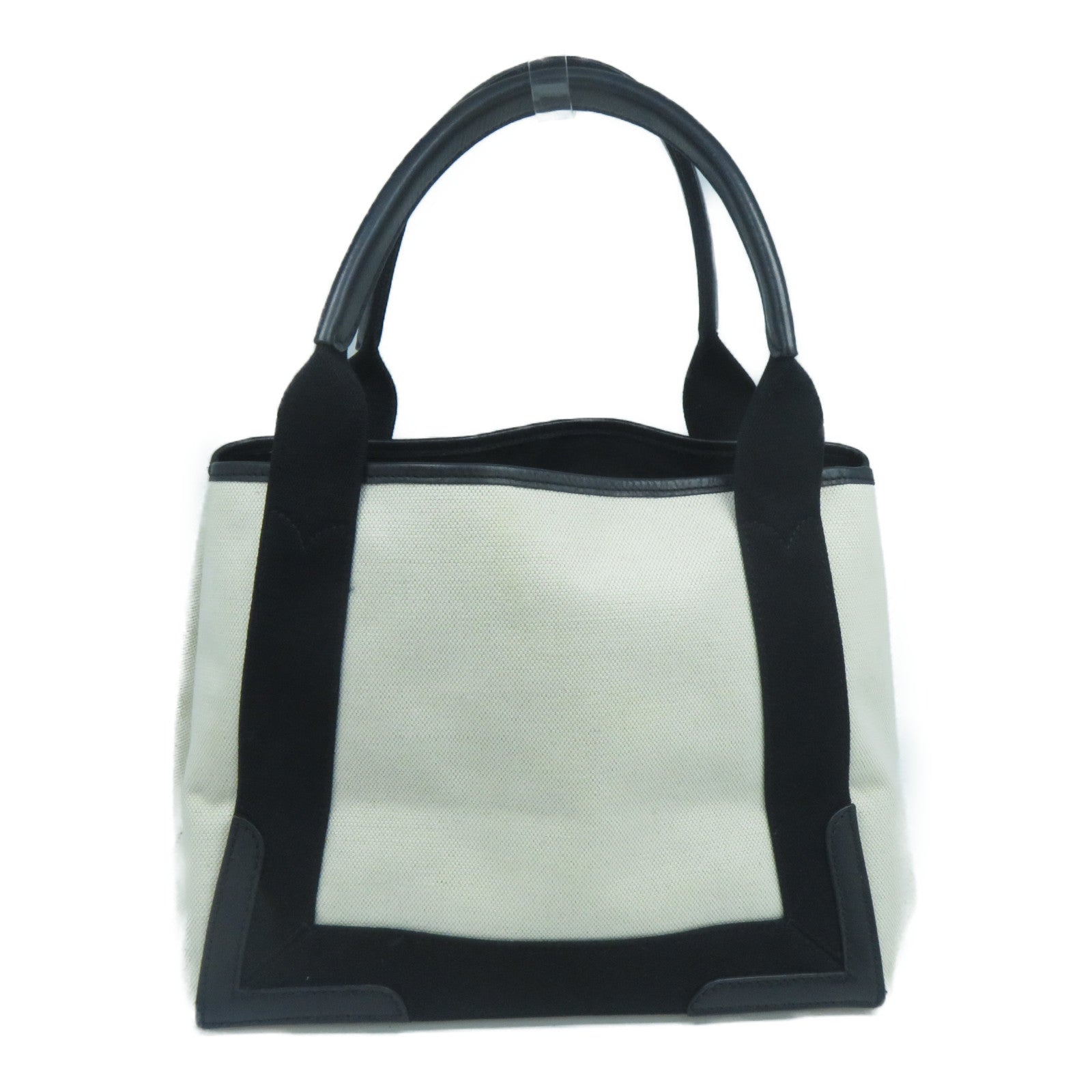 BALENCIAGA 帆布Tote Bag銀扣手挽袋米色/黑色