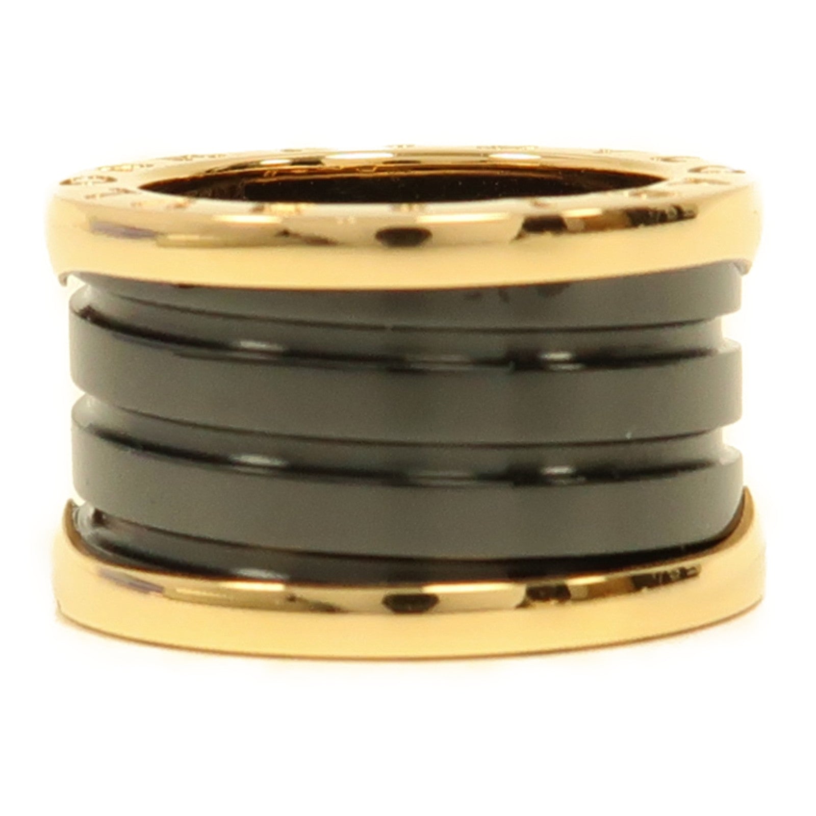 BVLGARI 18K玫瑰金/陶瓷B.Zero1 Ring戒指US#3.75