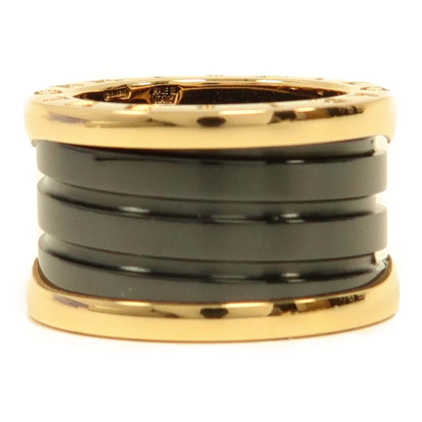 BVLGARI 18K玫瑰金/陶瓷B.Zero1 Ring戒指US#3.75