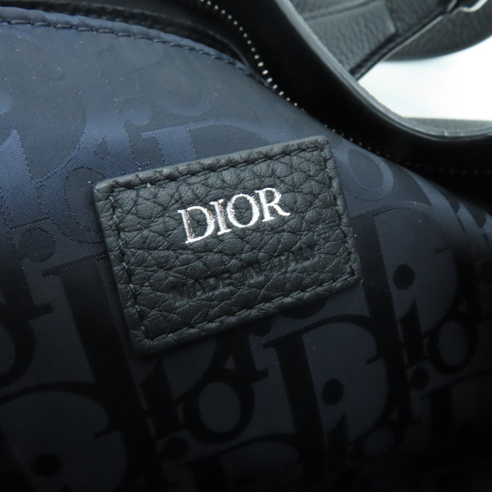 Dior 牛皮皮革2way Shoulder Bag銀扣手挽肩背兩用袋黑色