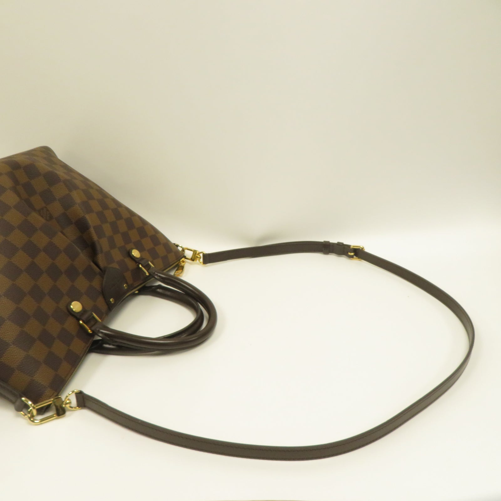 LOUIS VUITTON Damier Siena 2way Shoulder Bag金扣手挽肩背兩用袋啡色