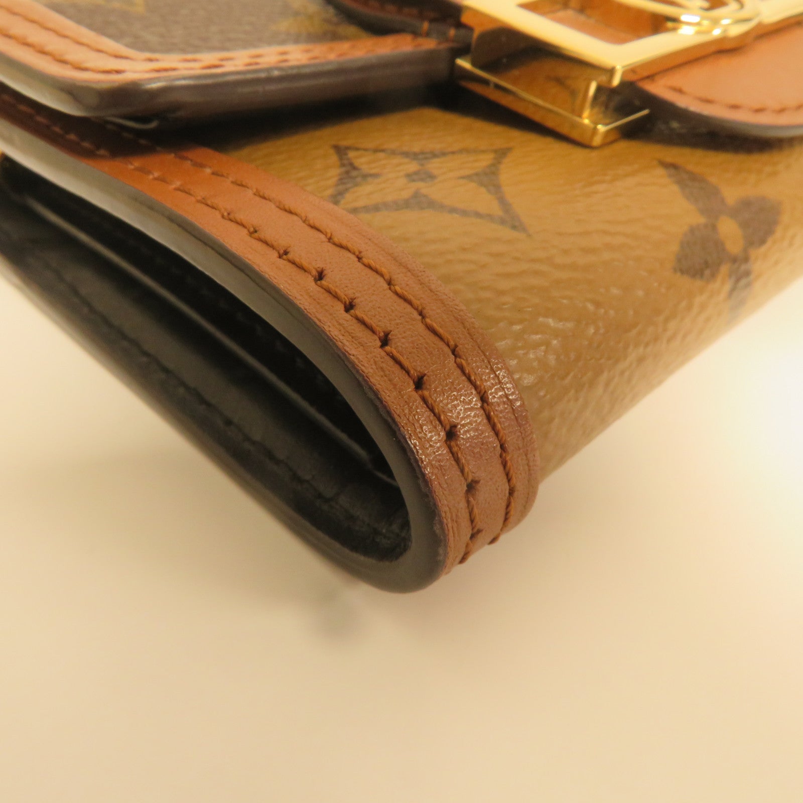 LOUIS VUITTON Monogram Dauphine金扣錢包啡色