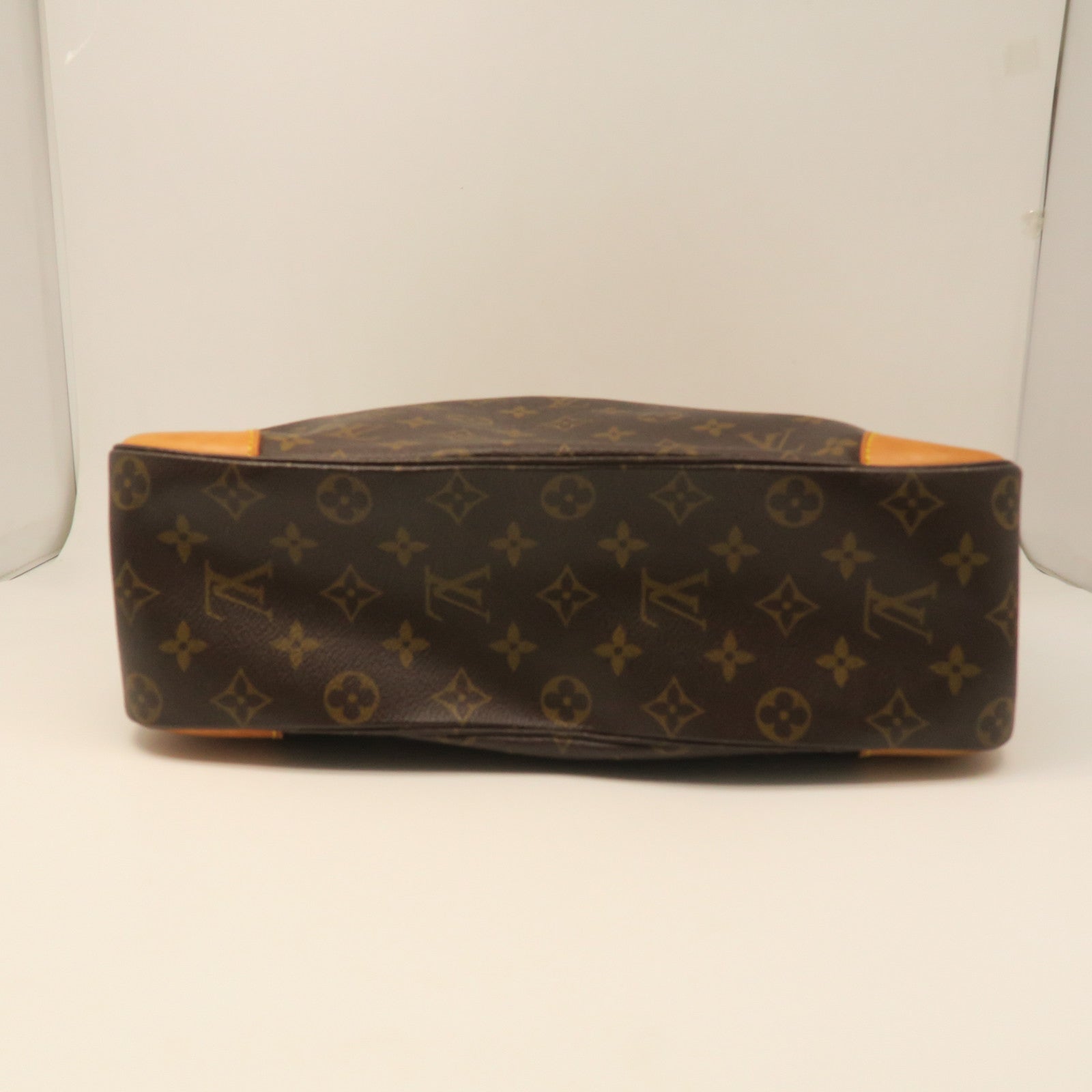 LOUIS VUITTON Monogram Boulogne Gold Buckle Shoulder Bag Brown