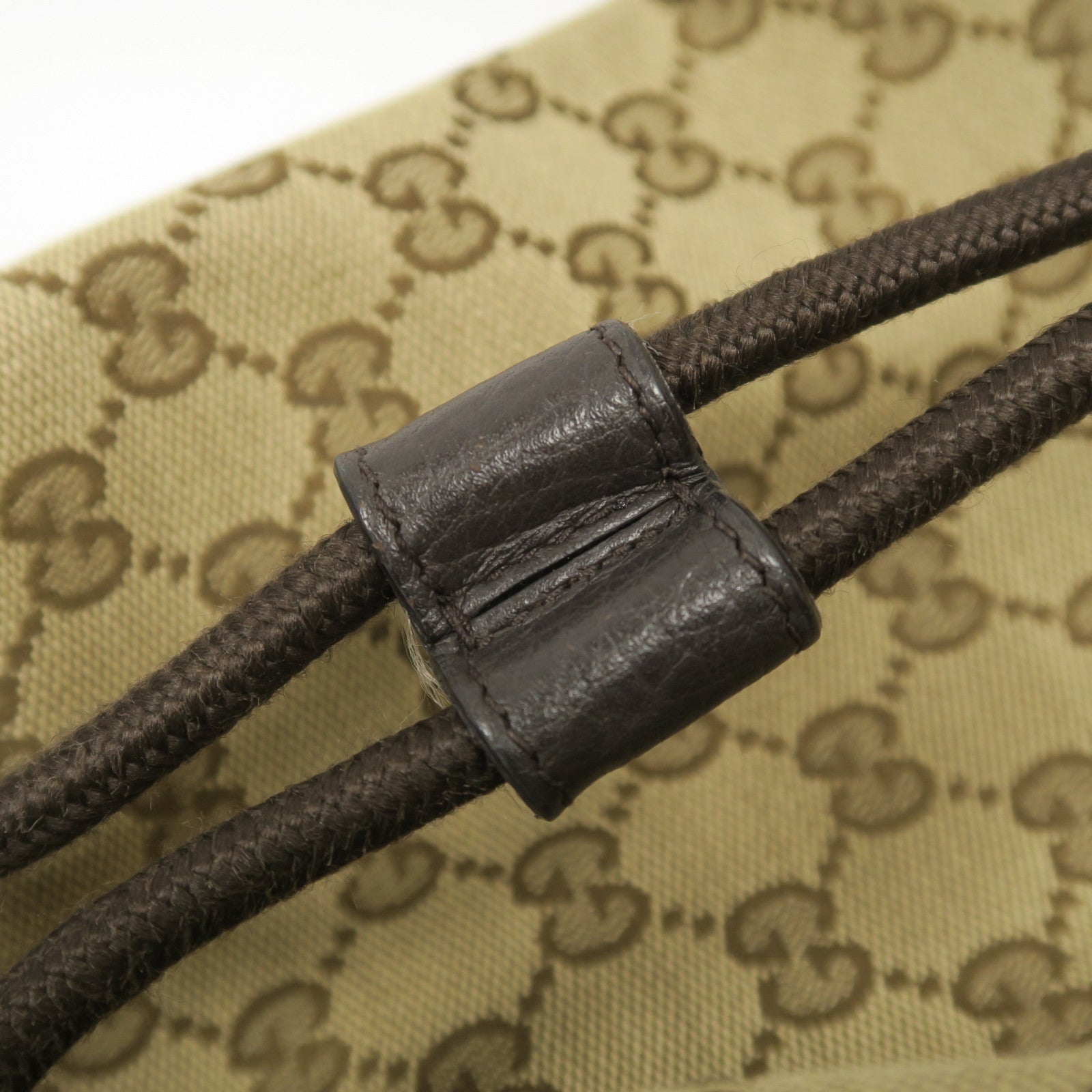 GUCCI 帆布Backpack銀扣背包啡色