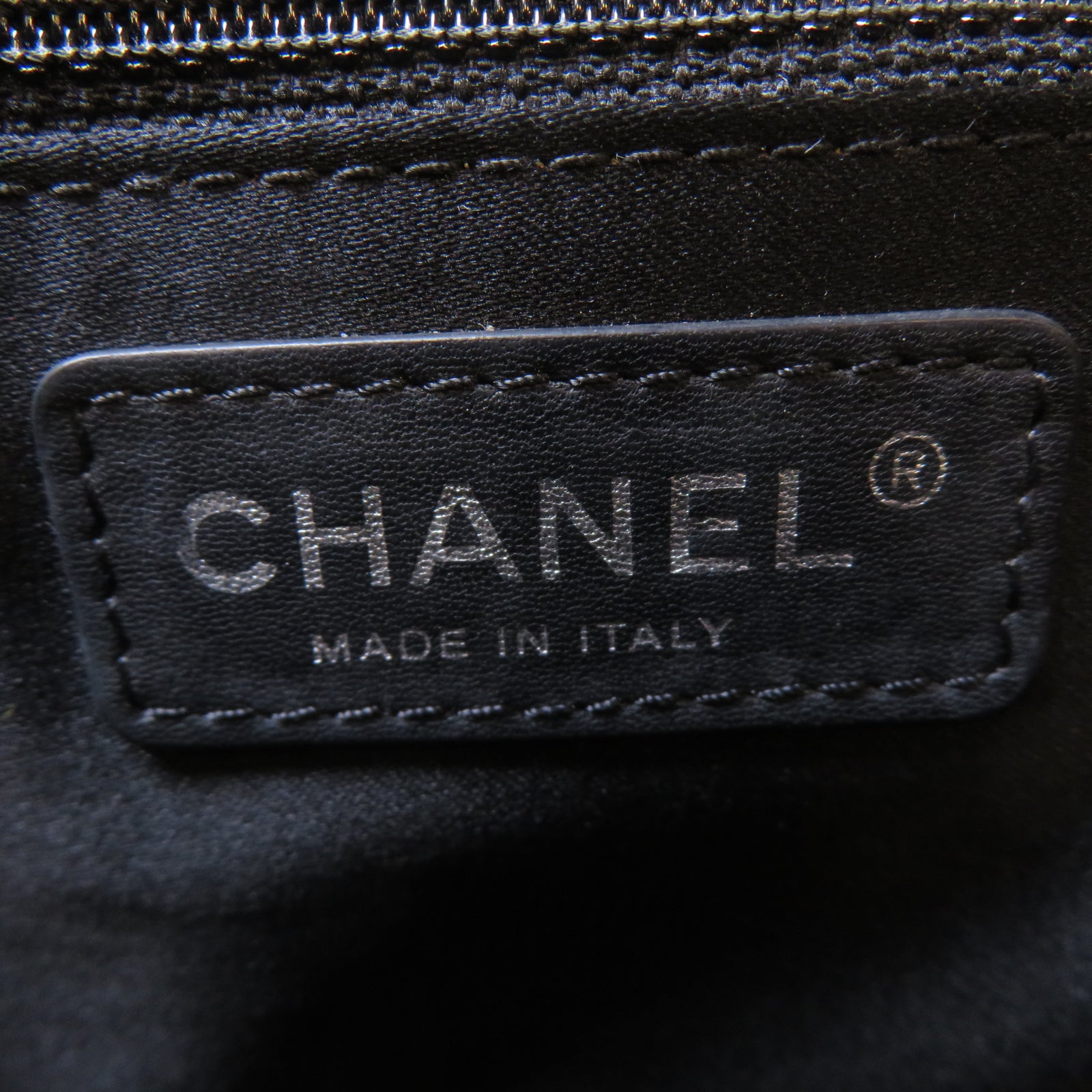 CHANEL 菱格羊皮皮革Chain Shoulder銀扣鏈帶肩背袋黑色