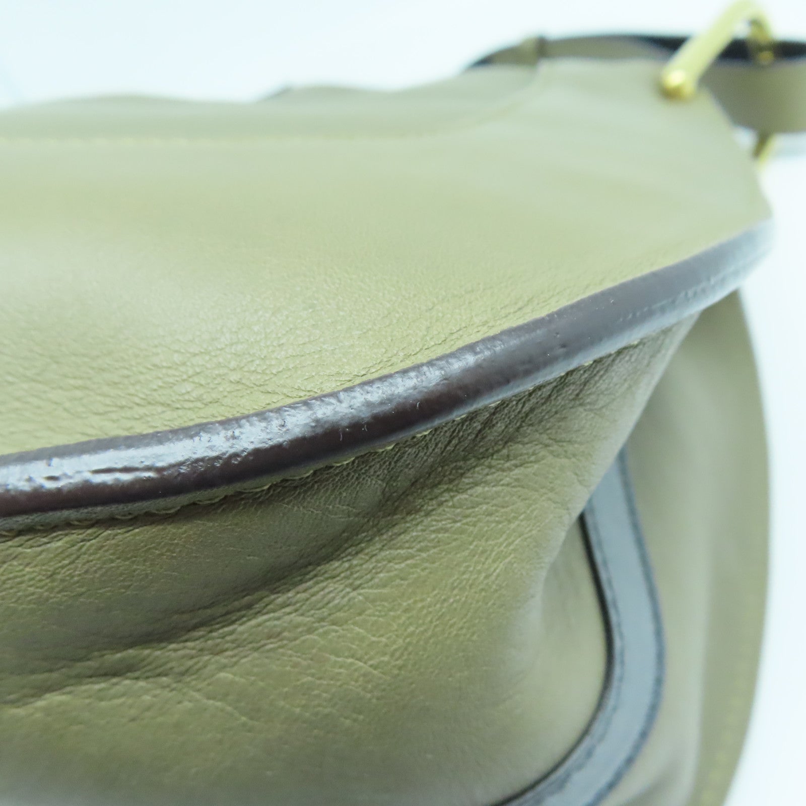 Chloe 牛皮皮革Shoulder Bag金扣肩背袋绿色