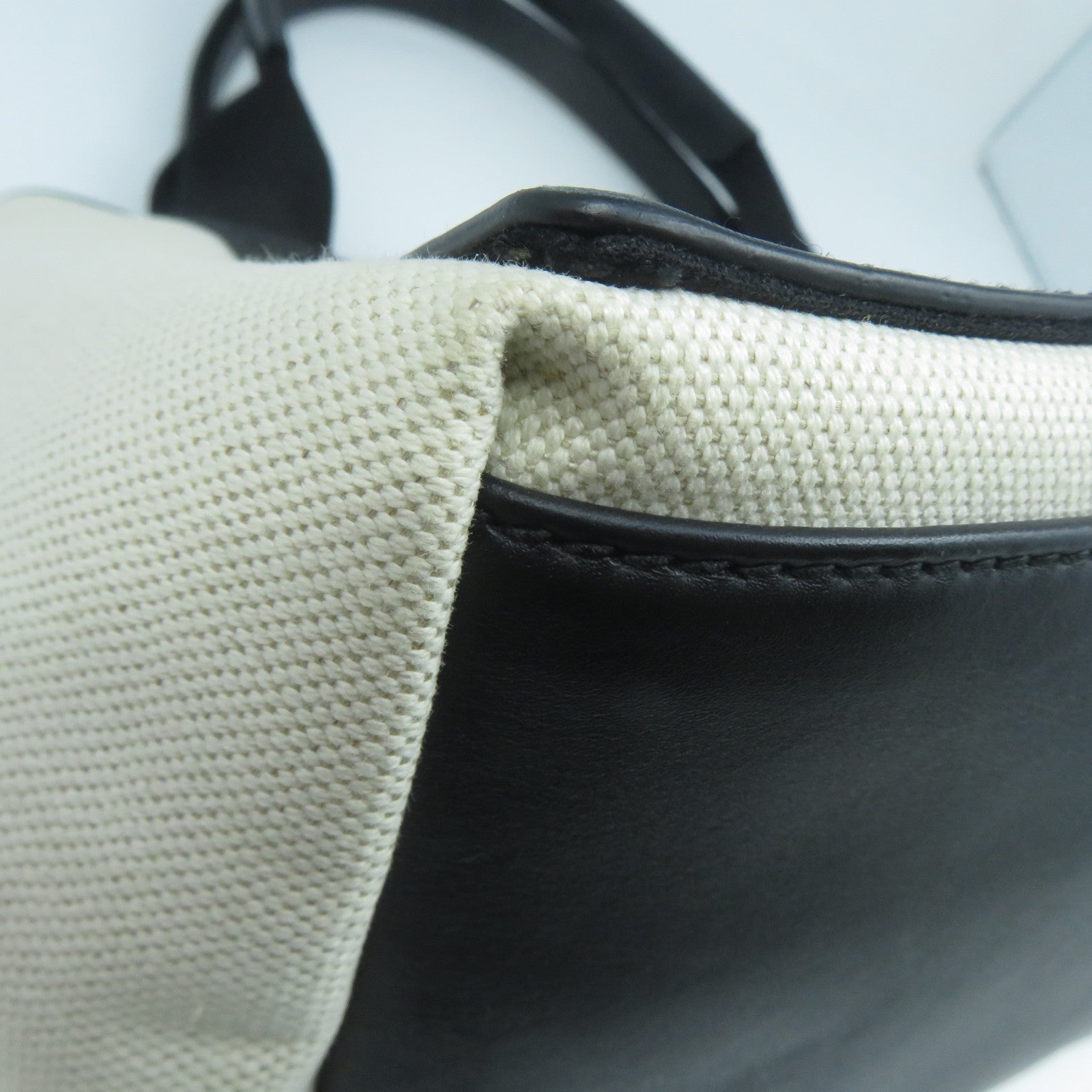 BALENCIAGA 帆布Tote Bag銀扣手挽袋米色/黑色
