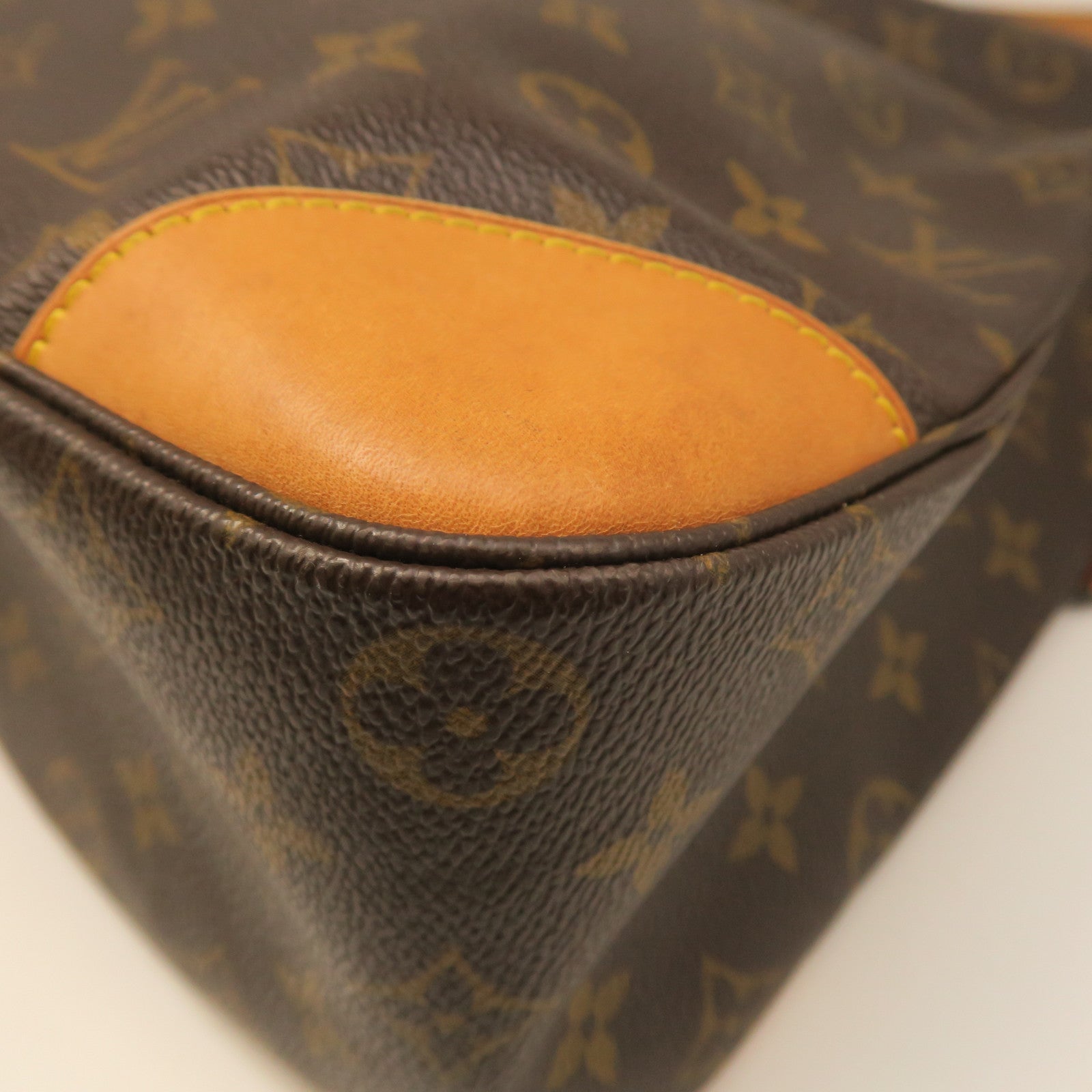 LOUIS VUITTON Monogram Boulogne Gold Buckle Shoulder Bag Brown