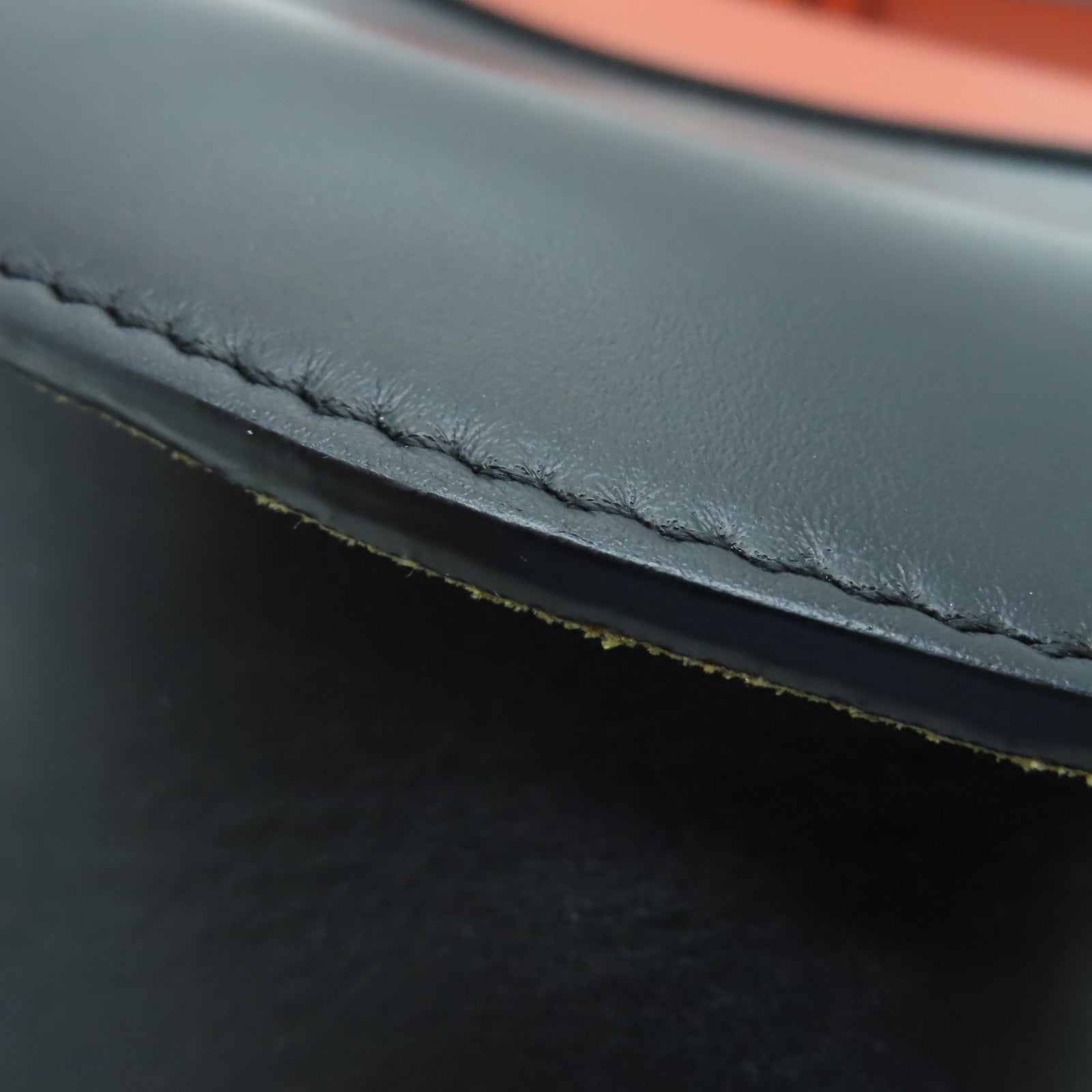 LOEWE 牛皮皮革Gate金扣肩背袋橙色/黑色