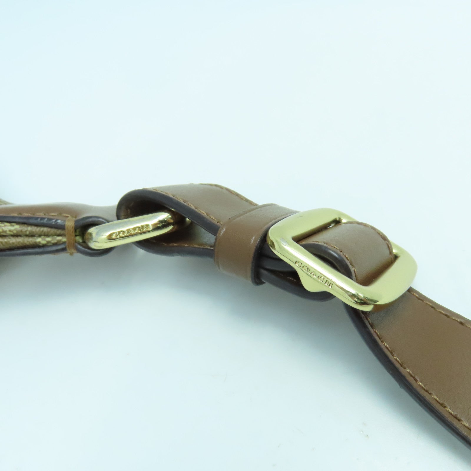 COACH 塗層帆布Waist Bag金扣腰包啡色