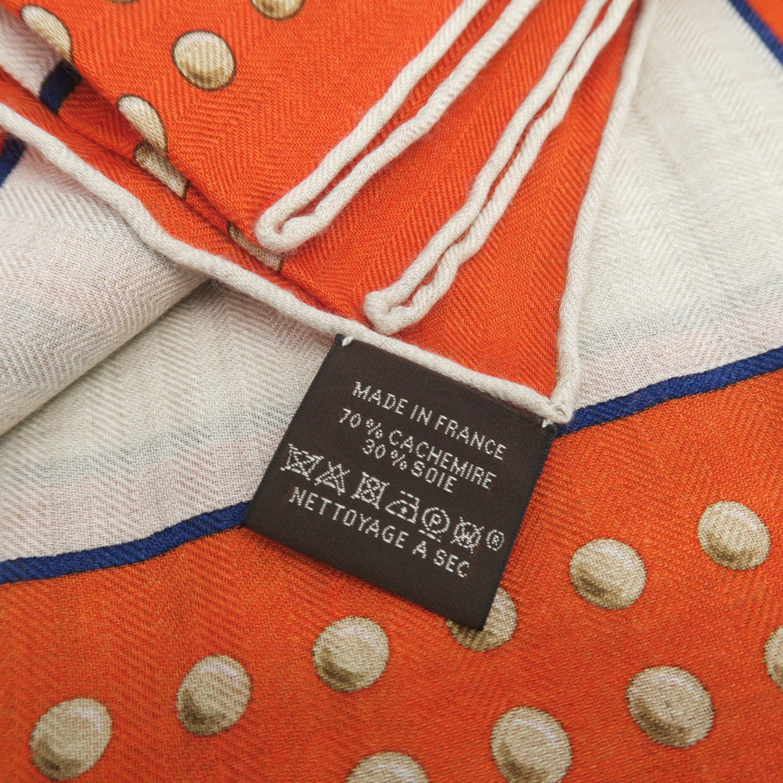 HERMES Cashmere/Silk Scarf Orange
