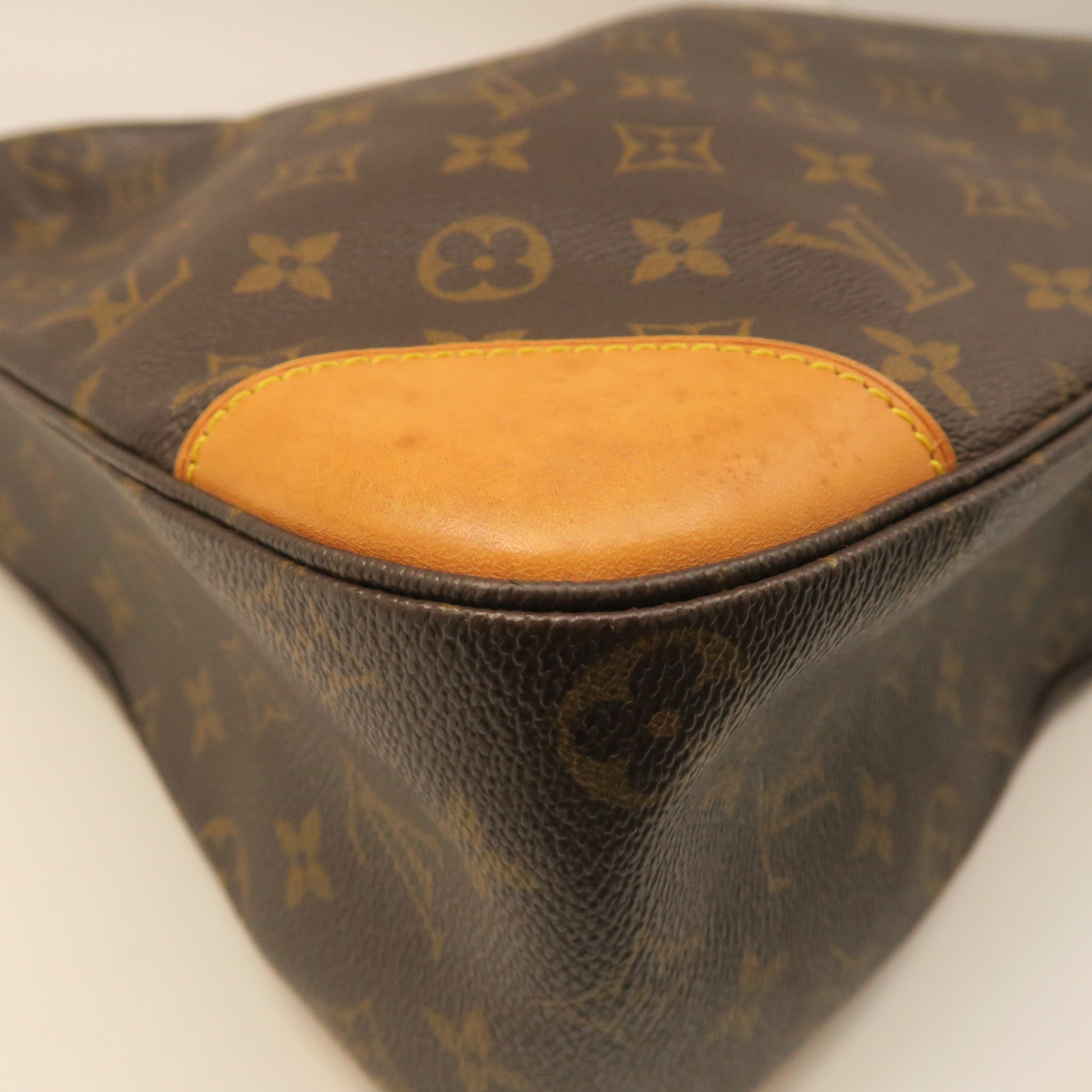 LOUIS VUITTON Monogram Boulogne Gold Buckle Shoulder Bag Brown