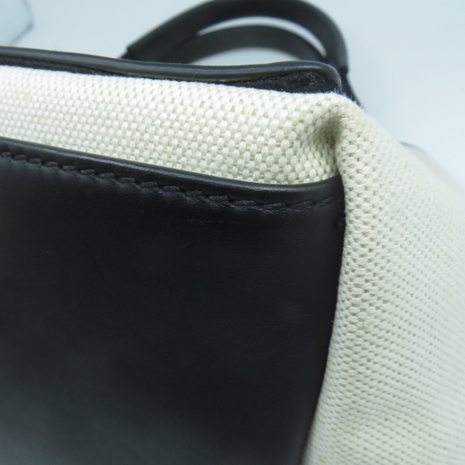 BALENCIAGA 帆布Tote Bag銀扣手挽袋米色/黑色
