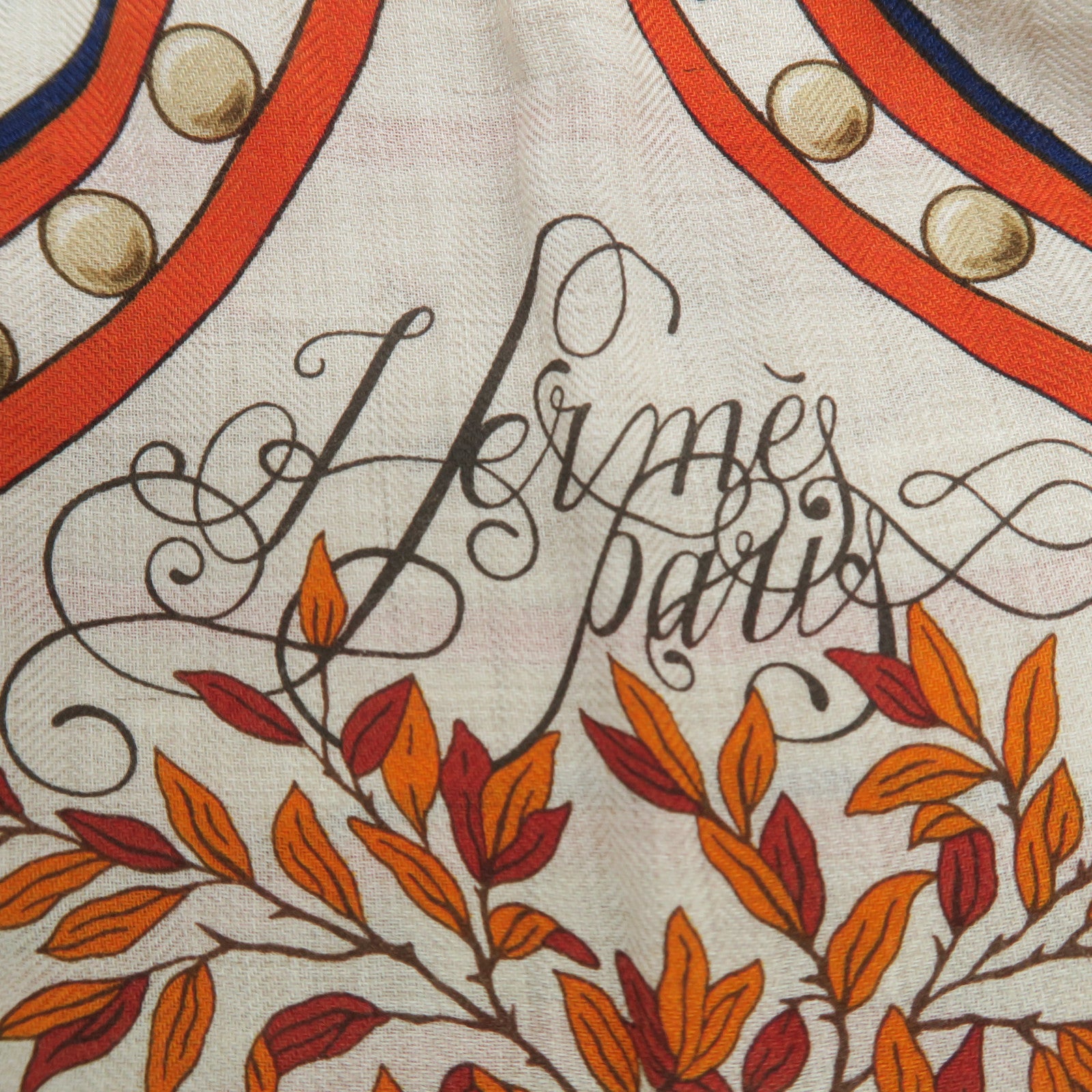 HERMES Cashmere/Silk Scarf Orange