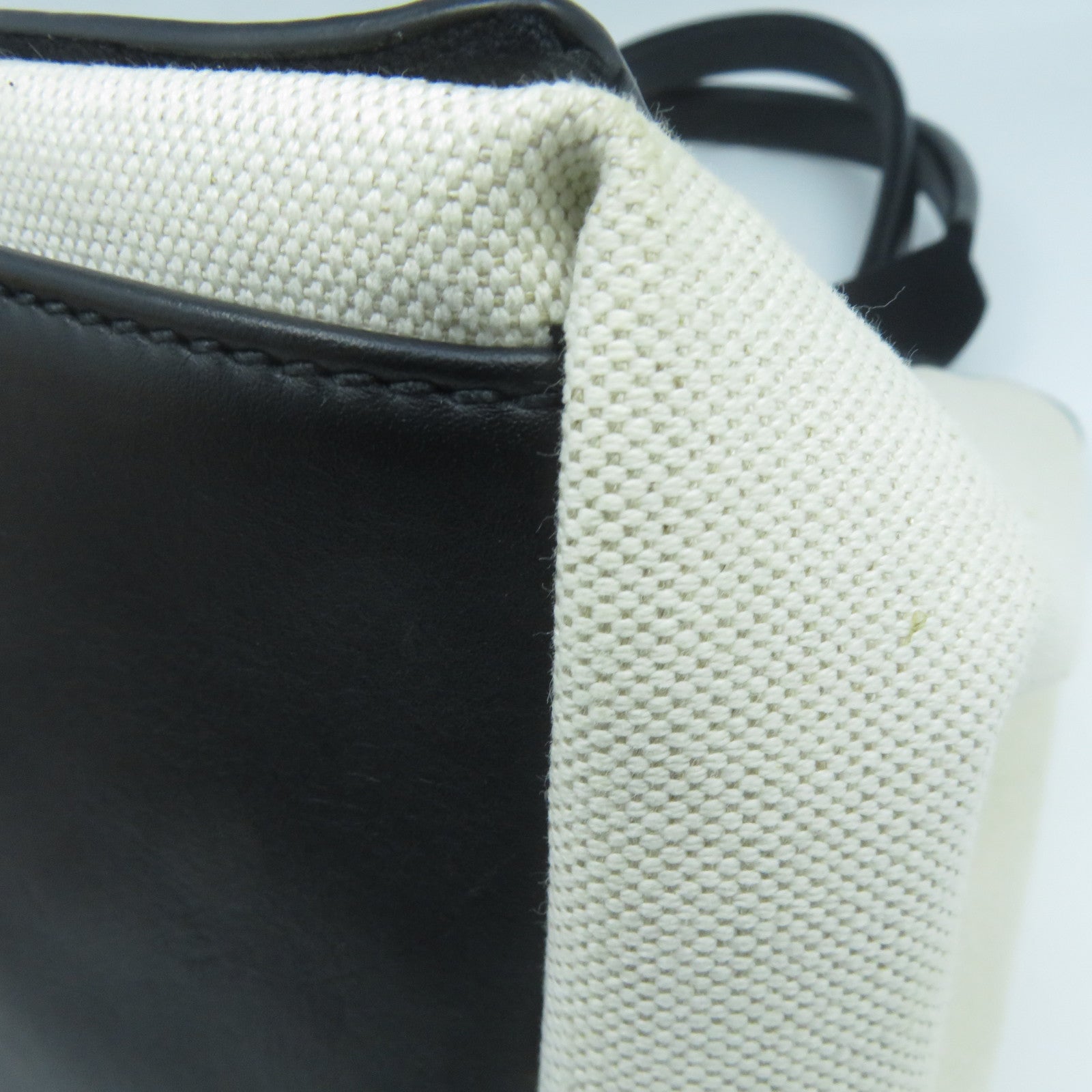 BALENCIAGA 帆布Tote Bag銀扣手挽袋米色/黑色