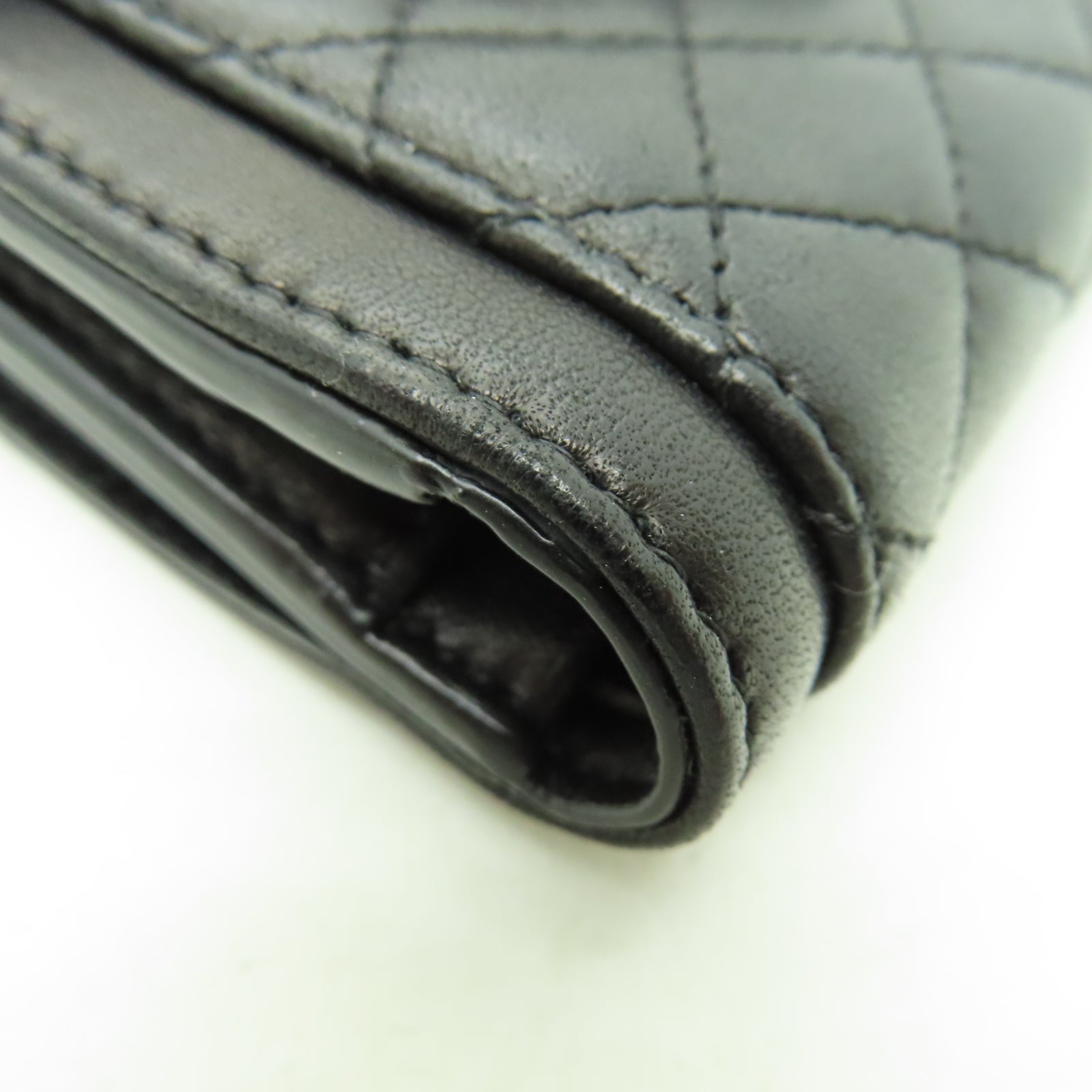 SAINT LAURENT 菱格羊皮皮革Wallet金扣錢包黑色