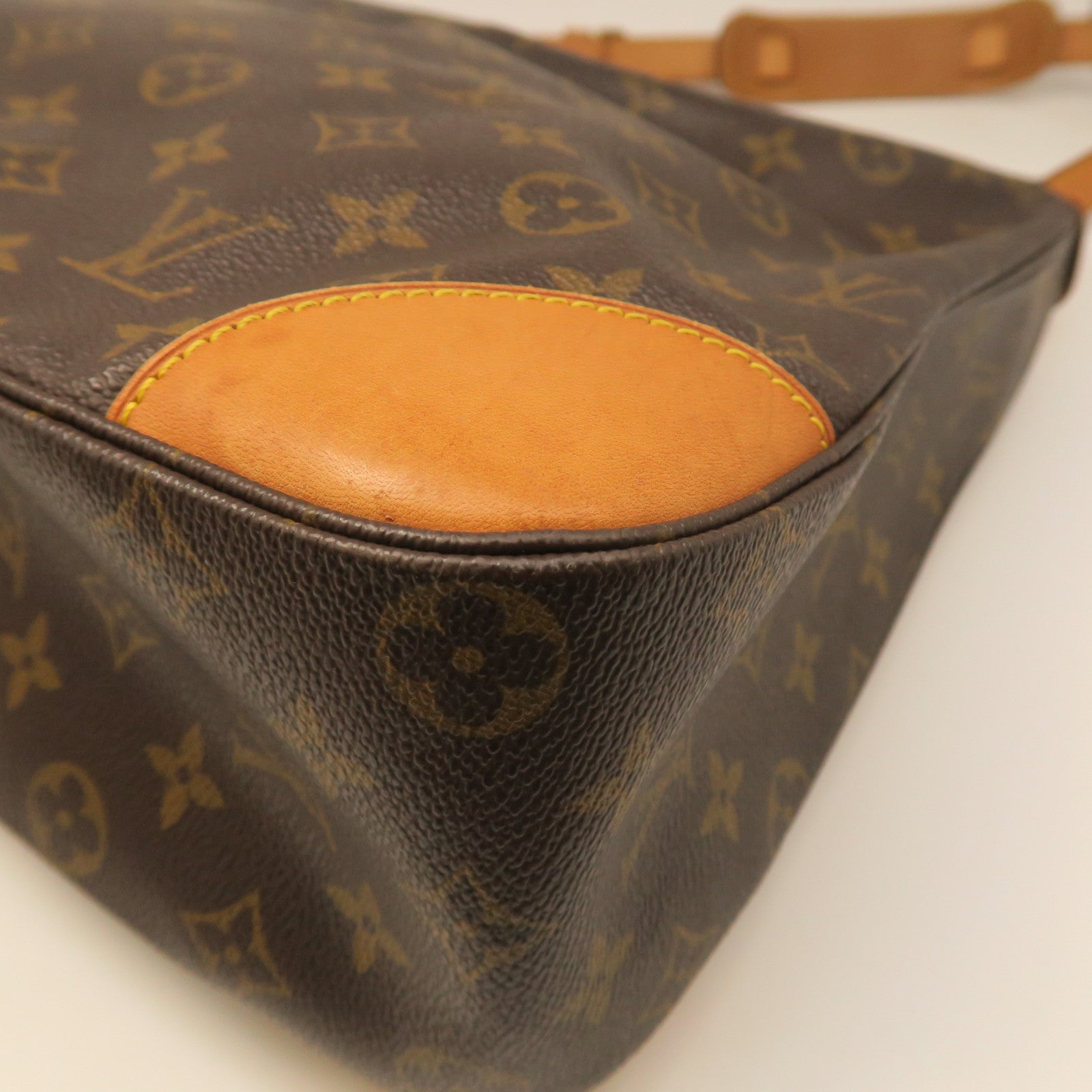 LOUIS VUITTON Monogram Boulogne Gold Buckle Shoulder Bag Brown