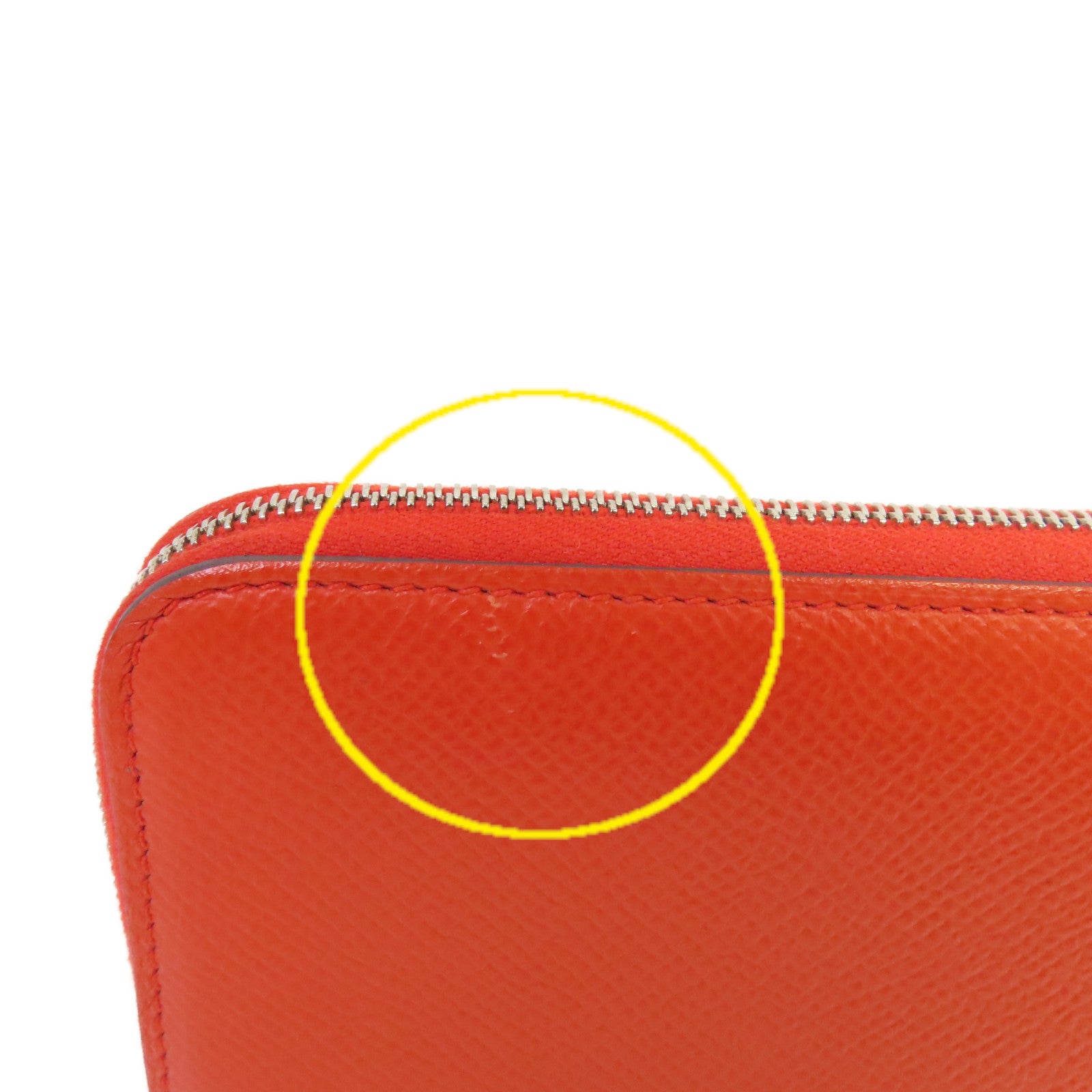 HERMES Epsom皮革Silk In Classic long wallet銀扣長錢包橙色