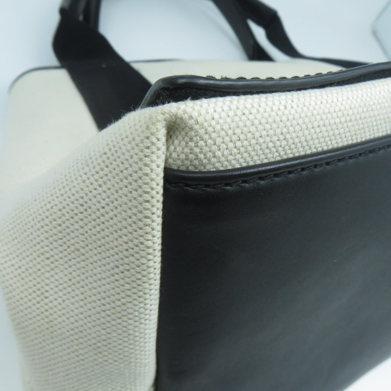 BALENCIAGA 帆布Tote Bag銀扣手挽袋米色/黑色