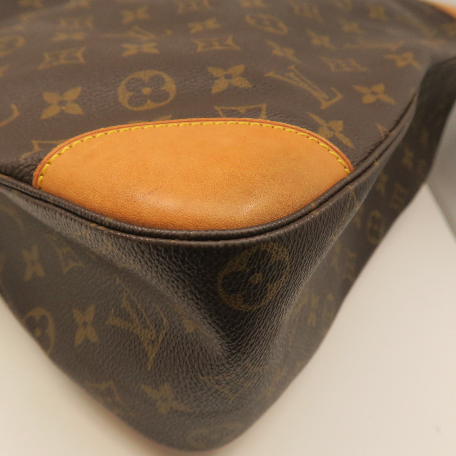 LOUIS VUITTON Monogram Boulogne Gold Buckle Shoulder Bag Brown