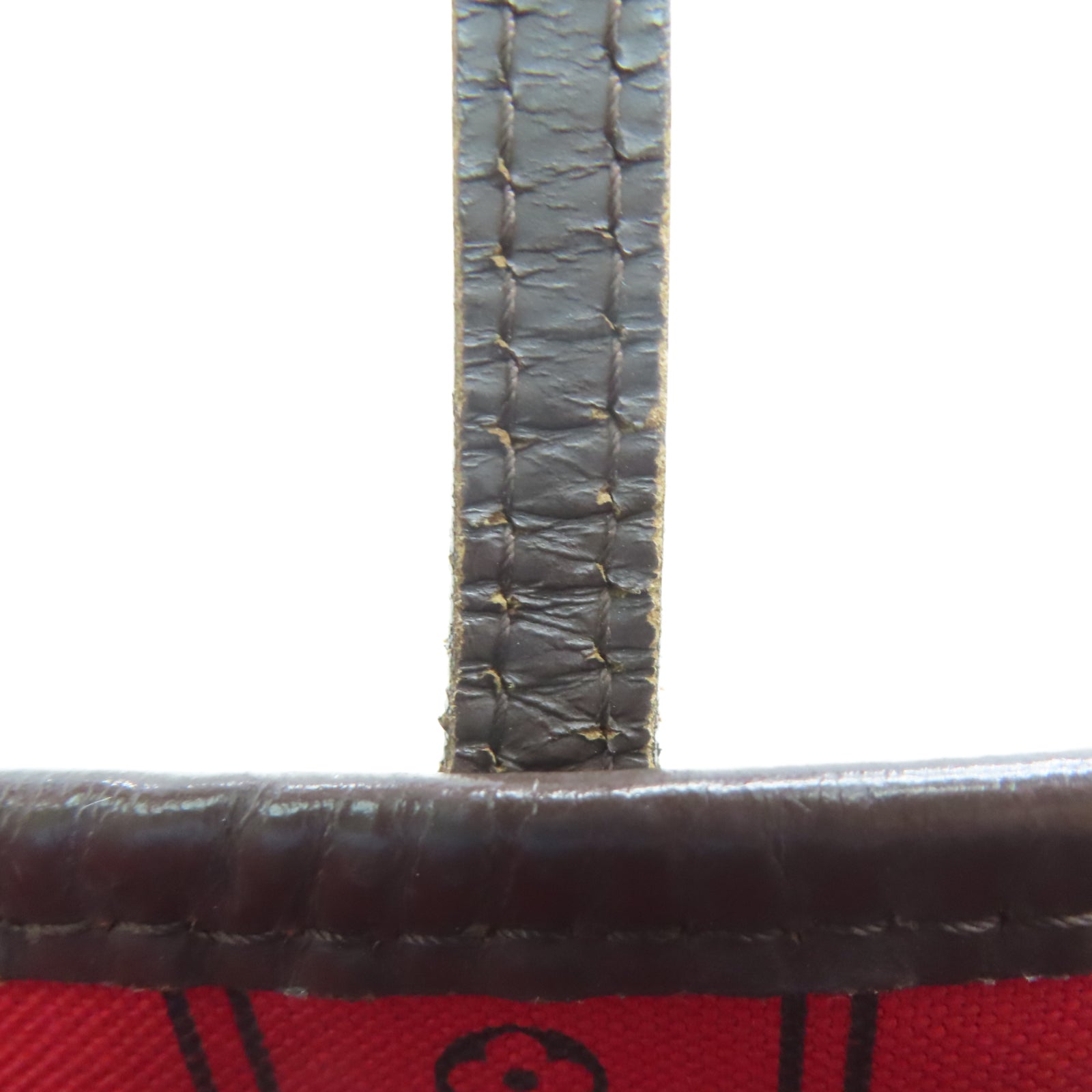 LOUIS VUITTON Damier Neverfull MM金扣手挽袋棕色