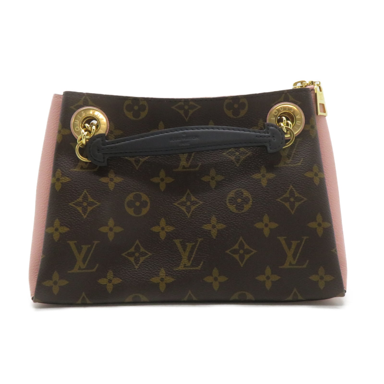LOUIS VUITTON Monogram Surene BB金扣鏈帶肩背袋啡色/粉紅色