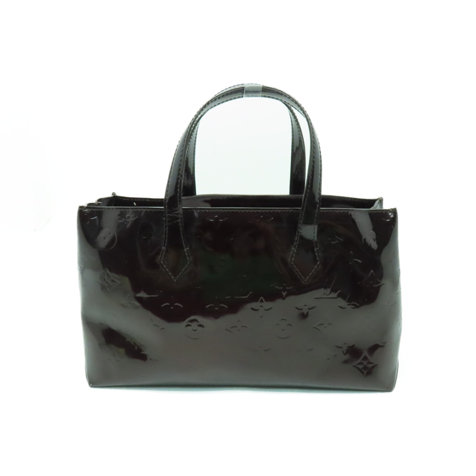 LOUIS VUITTON Vernis Wilshire PM金扣手挽袋