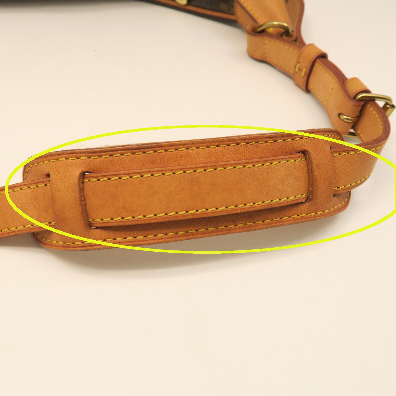 LOUIS VUITTON Monogram Boulogne Gold Buckle Shoulder Bag Brown