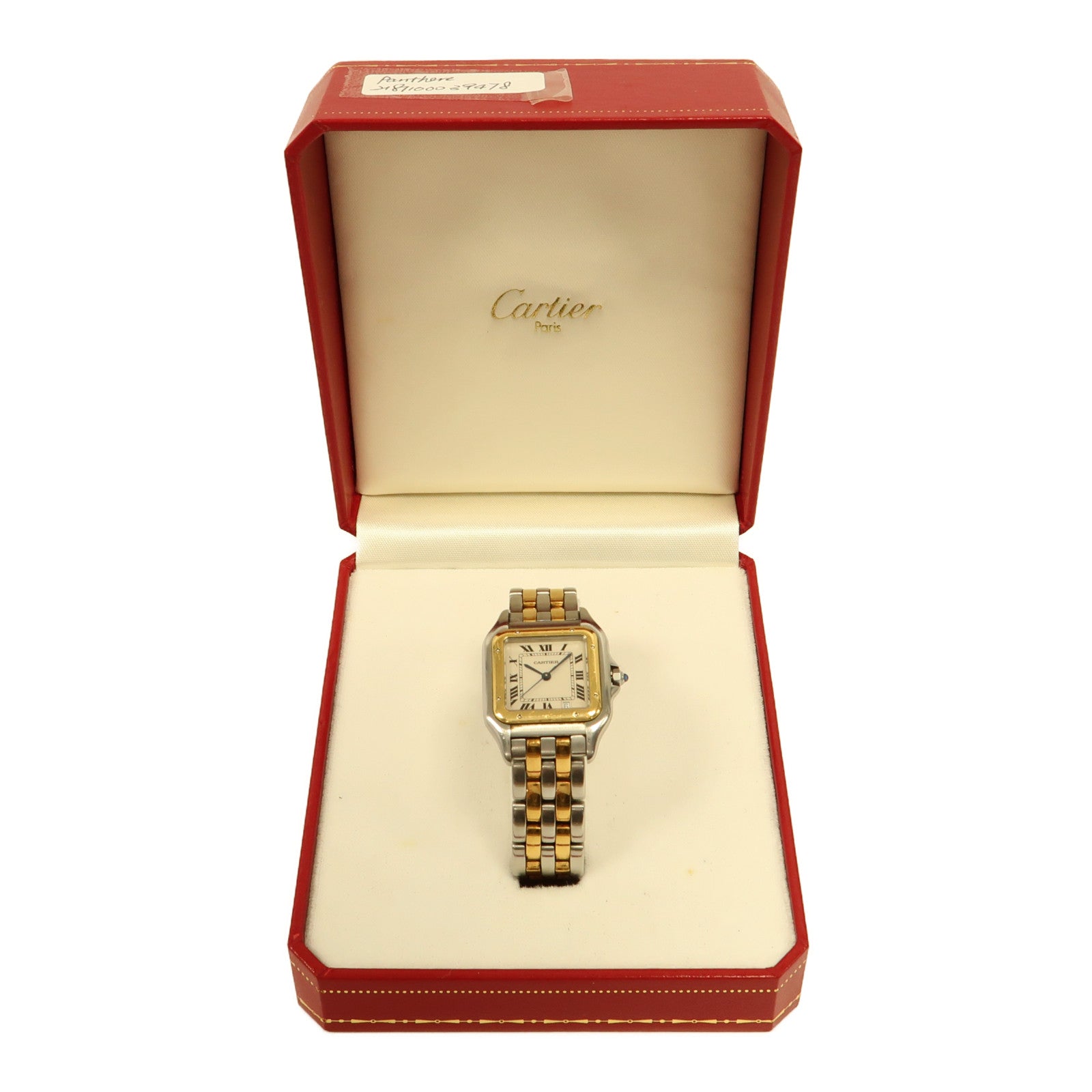 CARTIER Panthere 18K黃金/不鏽鋼手錶石英機芯米色