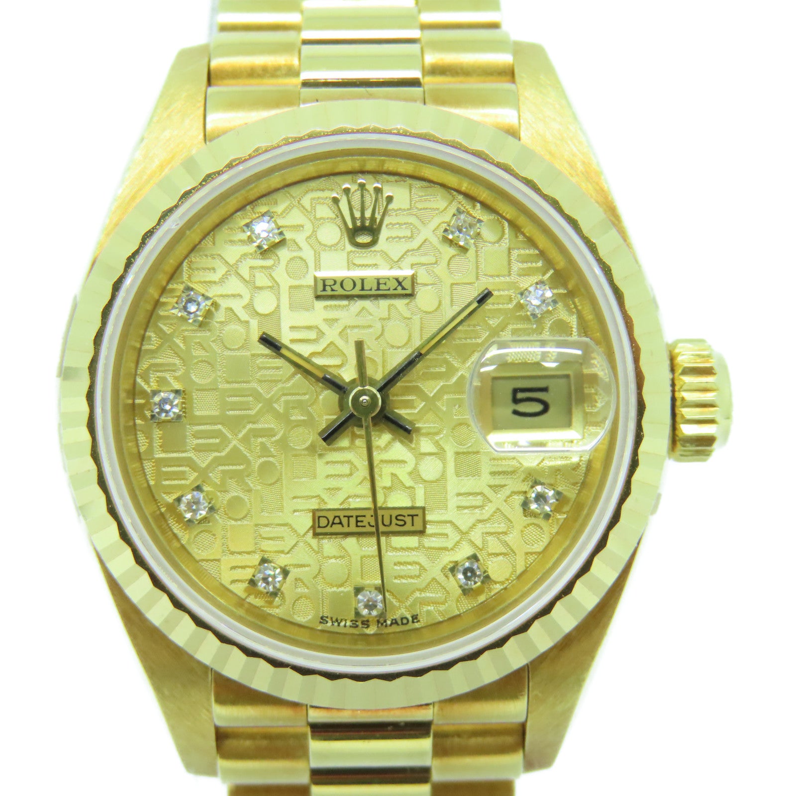 ROLEX Datejust 18K黃金手錶自動機芯金色